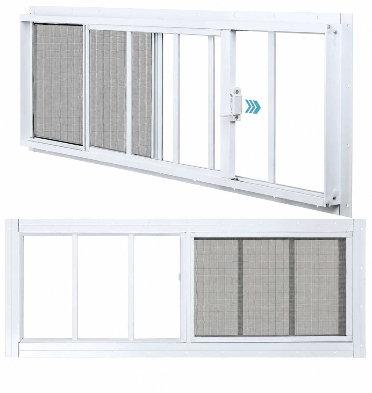 Aoibox  12 x 24 in Sliding Transom Windows with Tempered Glass and Screen for Shed Chicken Coop and Barn