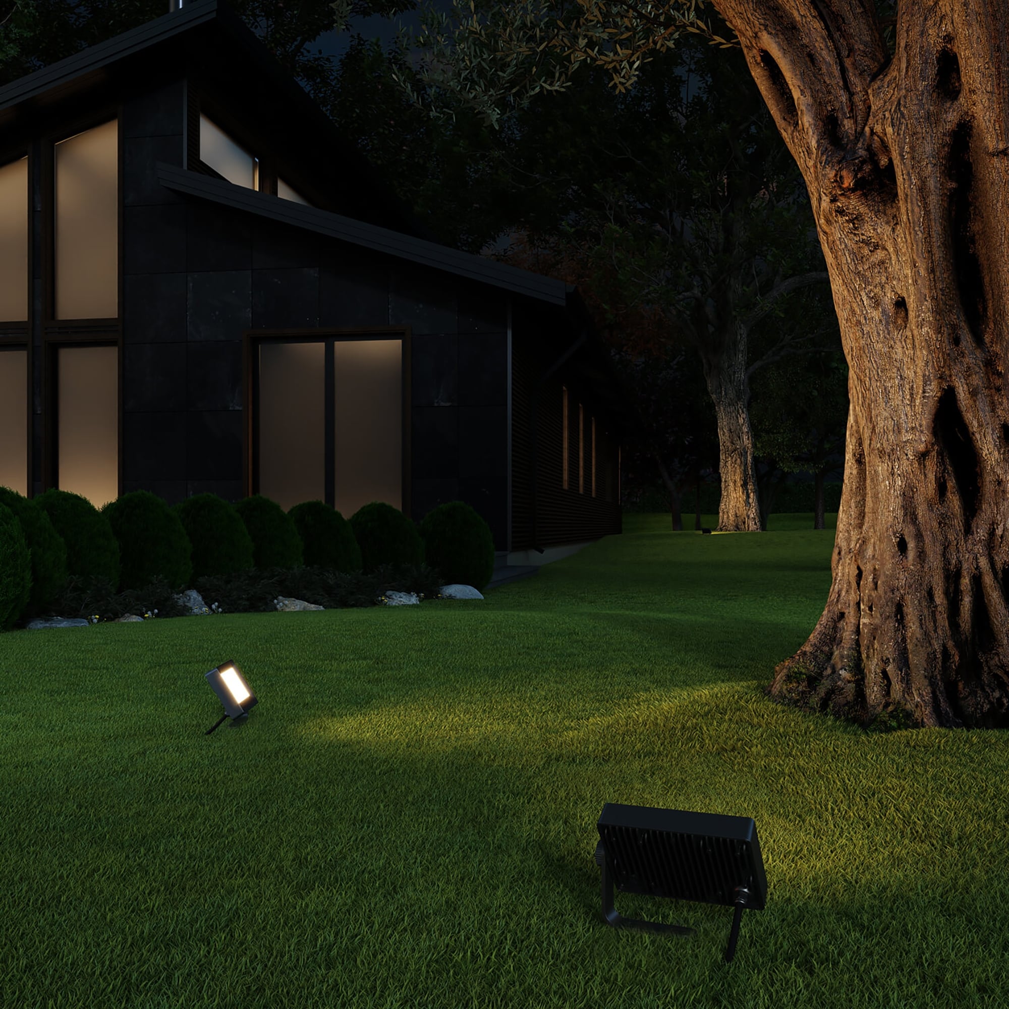 Horizon Smart Black LED Flood Light with Full Spectrum