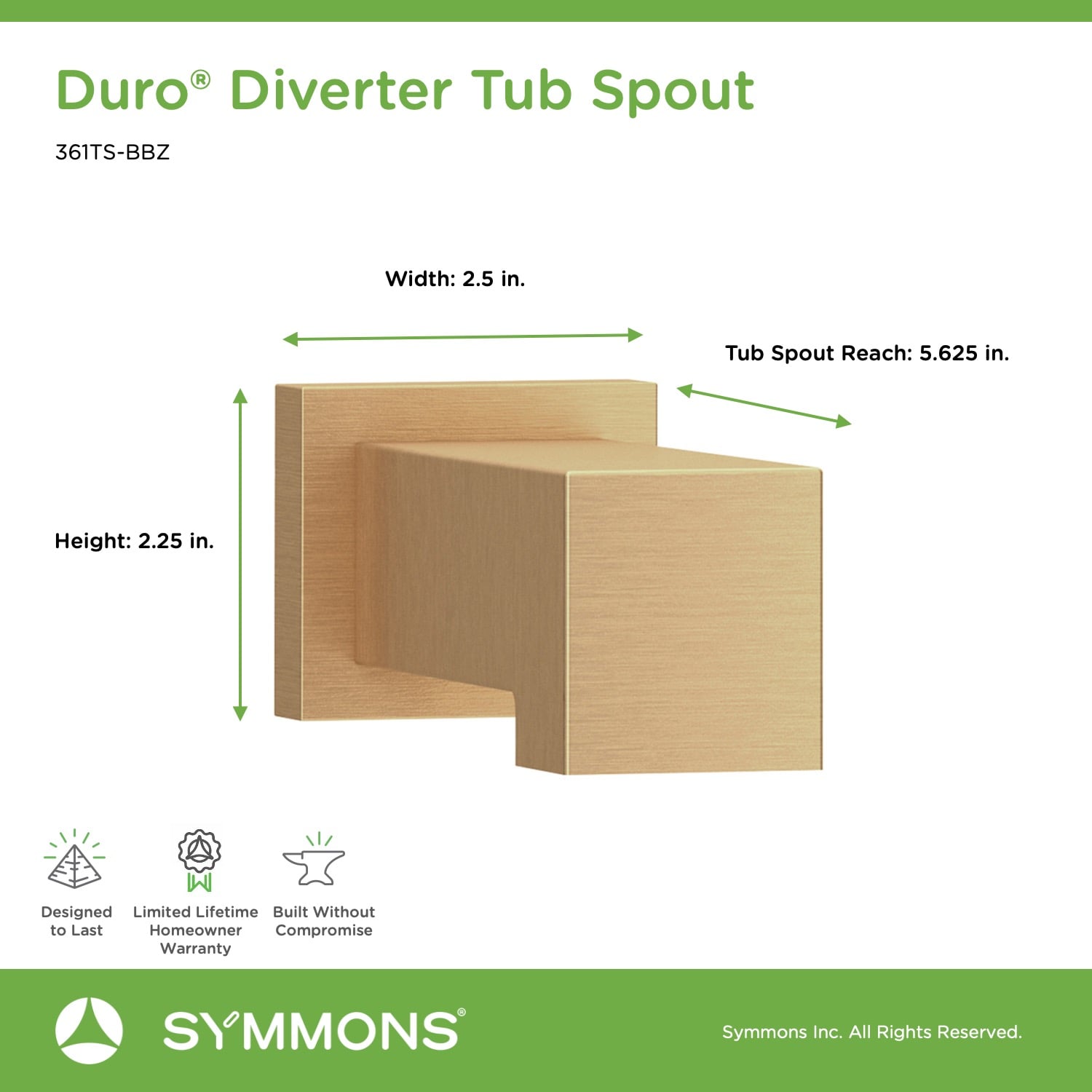Symmons 361TS-BBZ Tub-Spout - View #2