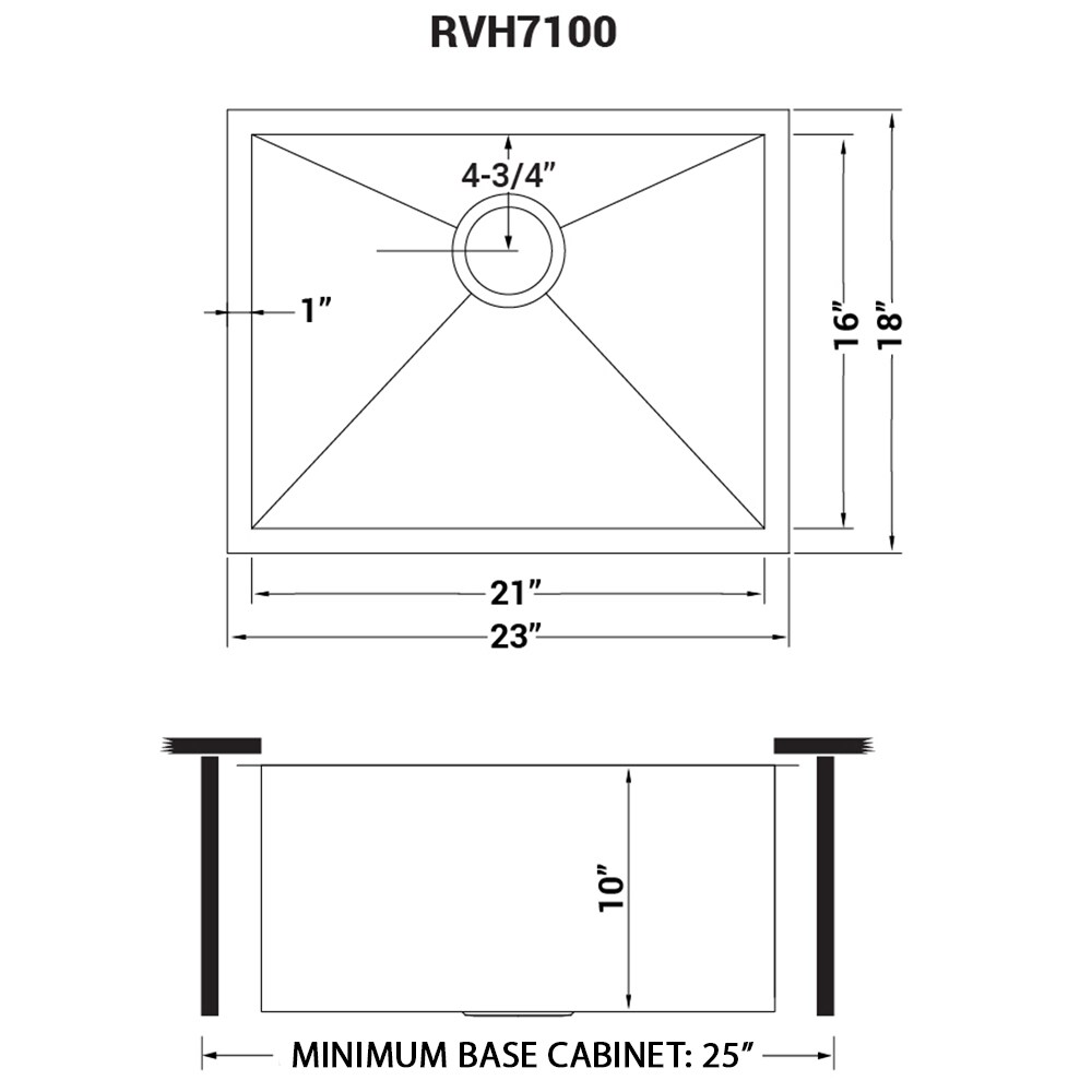 Ruvati Nesta Undermount 23-in x 18-in Stainless Steel Single Bowl ...