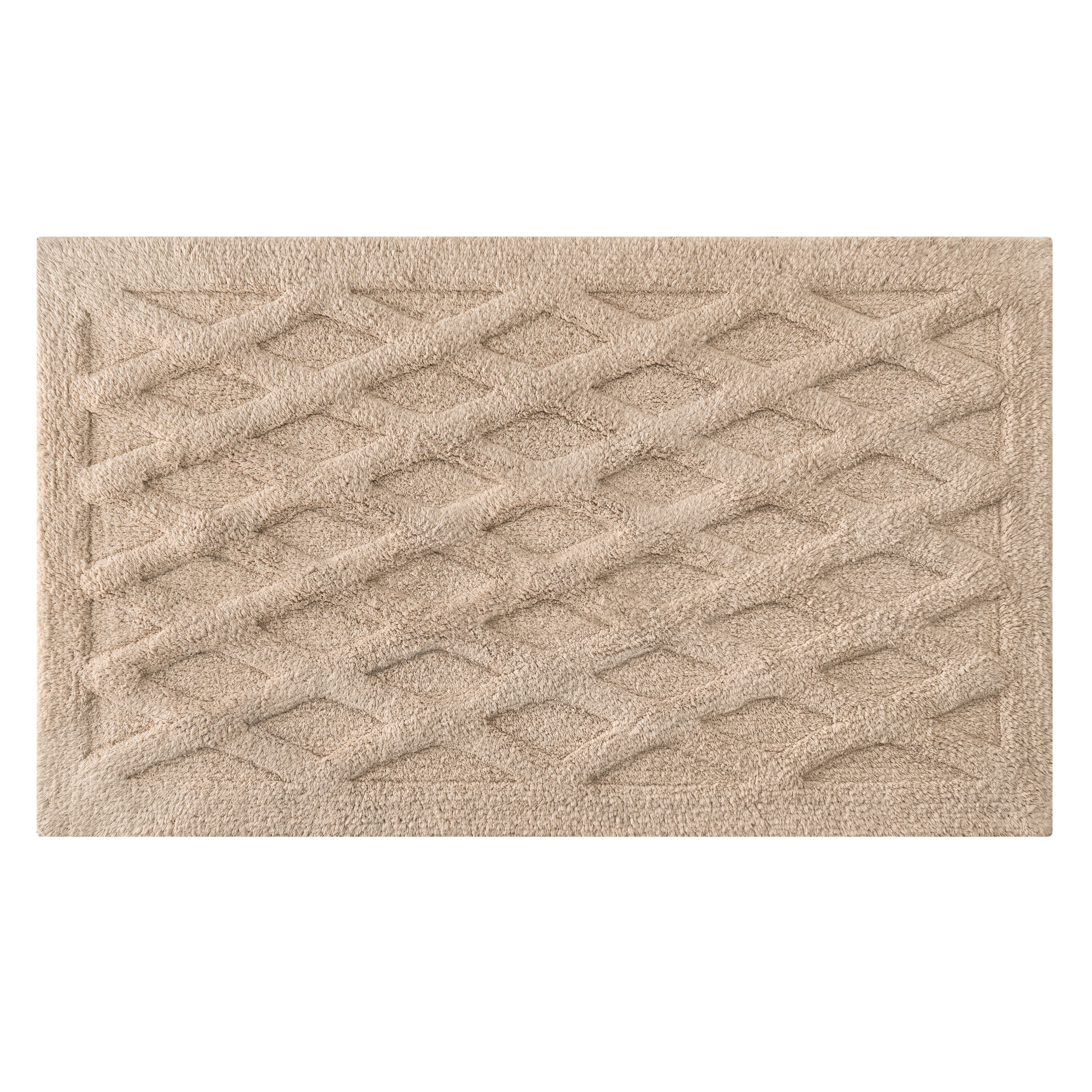 MH LONDON MH-BR-1071 Windsor 50-Inches x 30-Inches Beige Cotton Bath rug