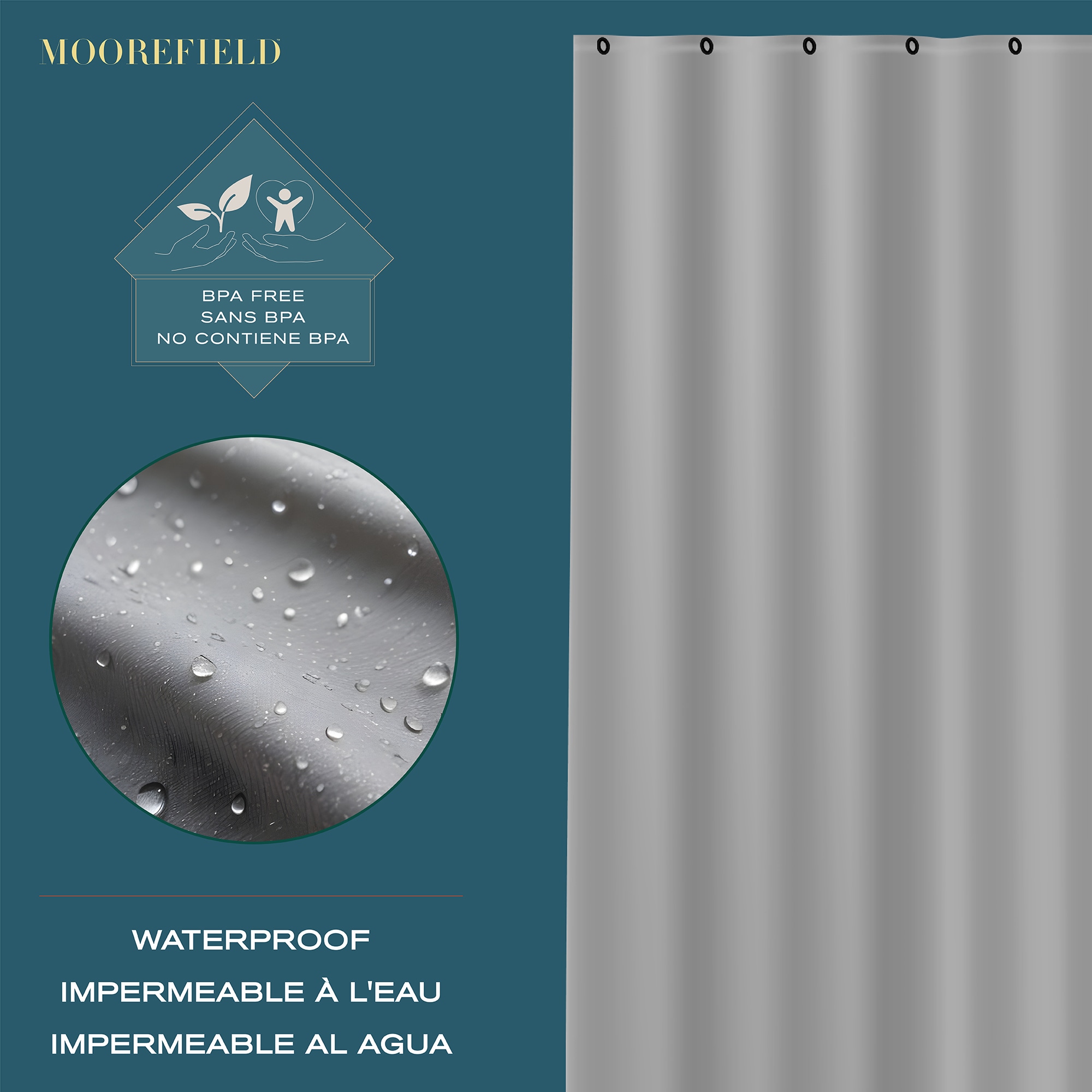 Moorefield LS422GRY Shower-Curtains-Liners - View #4