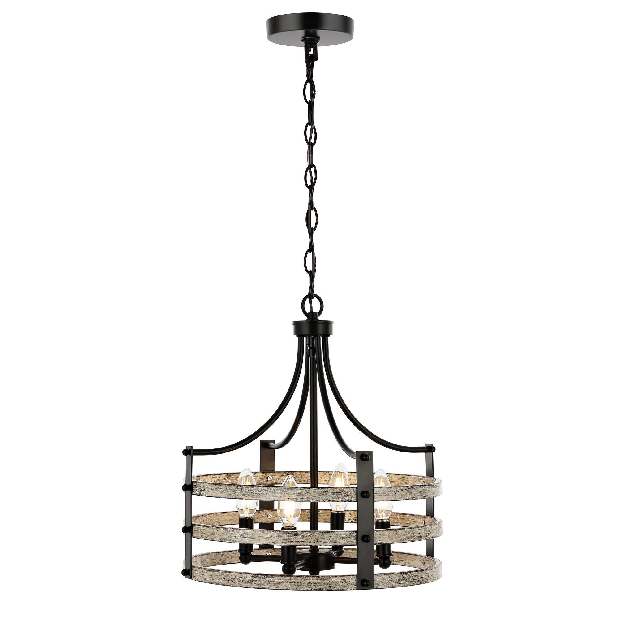 GETLEDEL FX-3702WH 1-Light Vintage White Modern/Contemporary LED Dry rated Chandelier