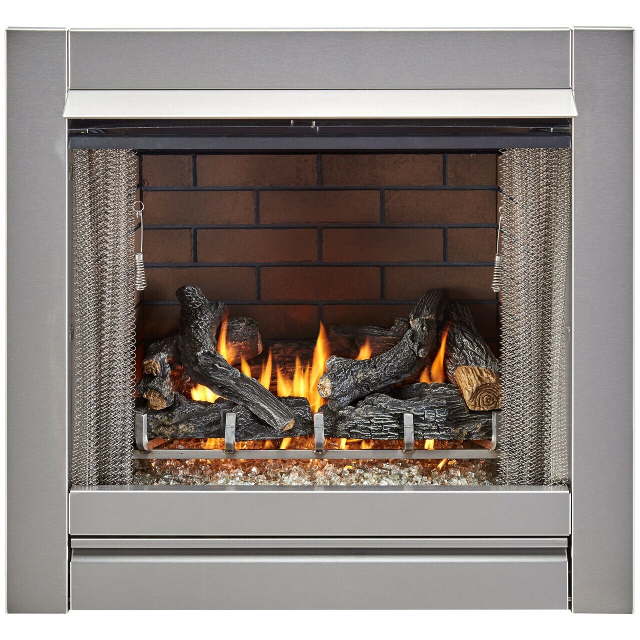 Pleasant Hearth 46.5-in W-BTU Black Vent-free-Burner Gas Fireplace Insert  in the Gas Fireplace Inserts department at