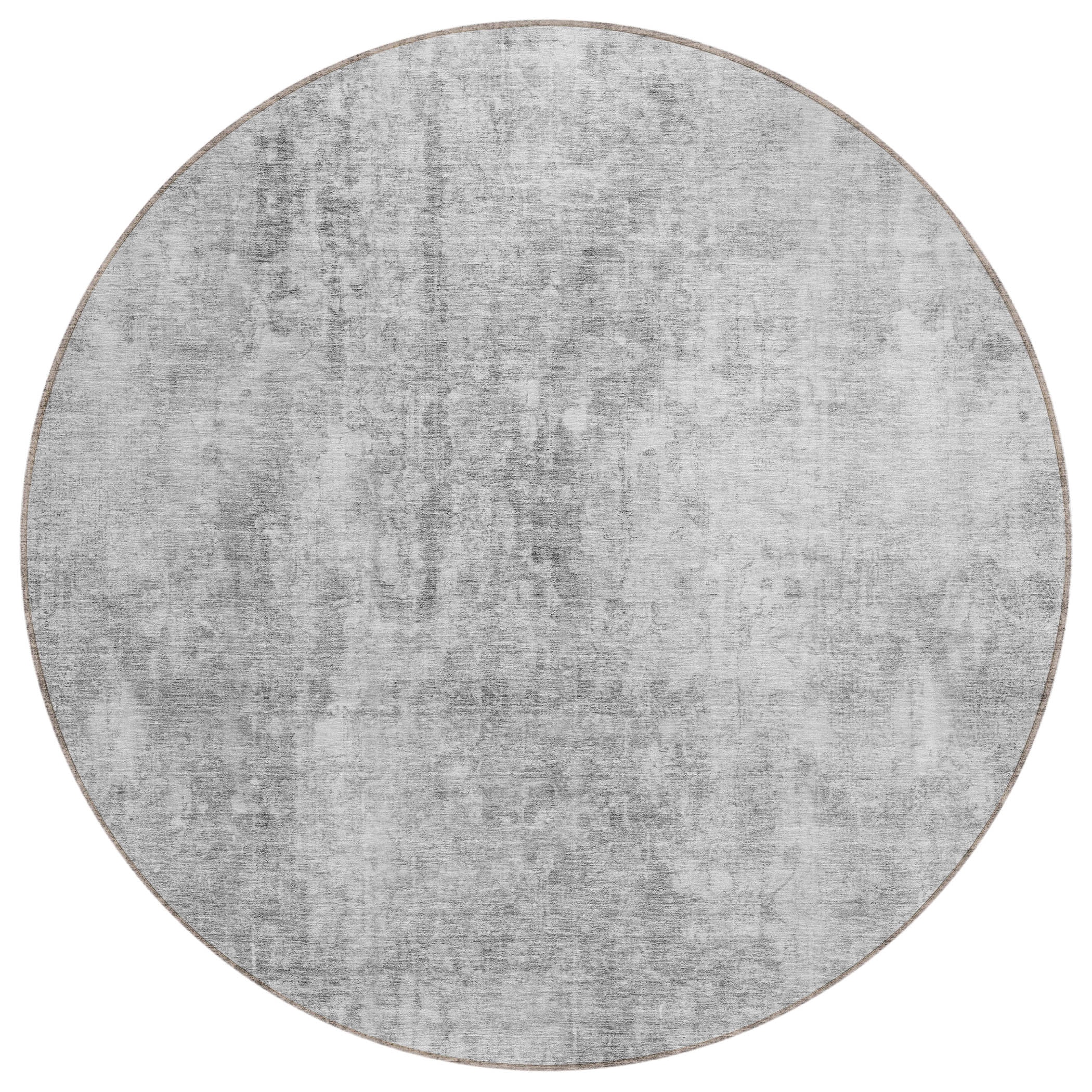 Addison Rugs ACN656GY8RO Chantille ACN656GY 8 x 8 (ft) Polyester Gray Round Indoor/Outdoor Geometric Machine washable Area rug
