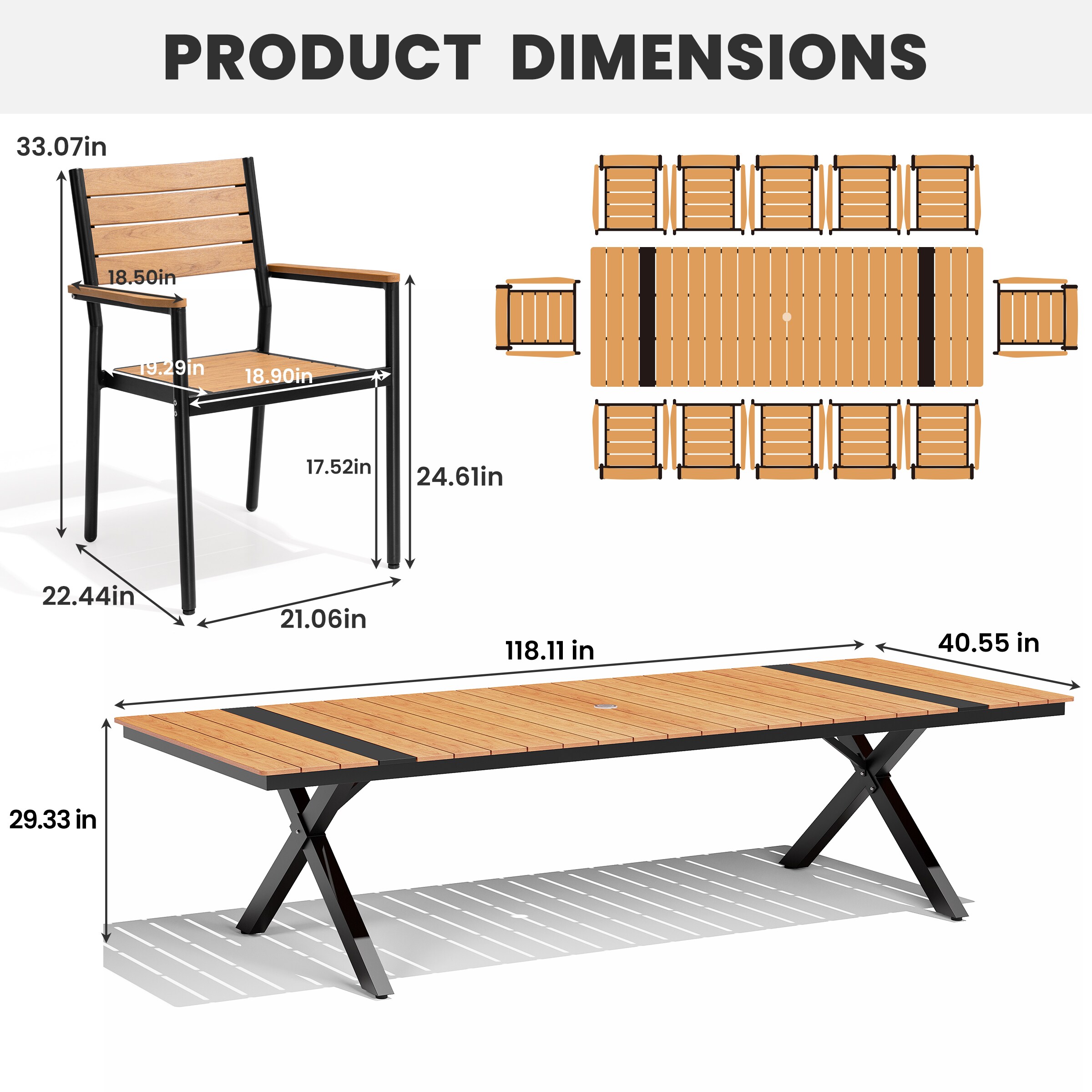 Crestlive Products CL-TD6338BRN300-13 Patio-Dining-Sets - View #3