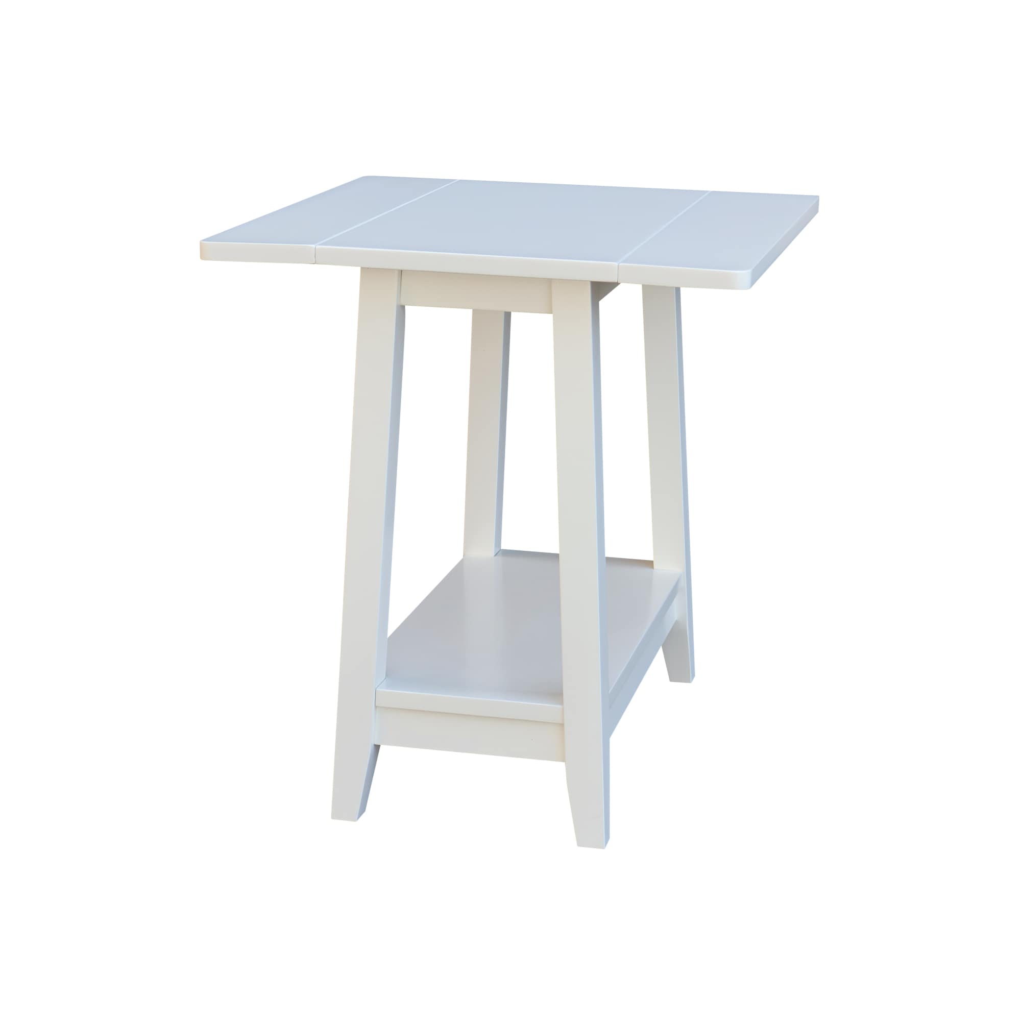 International Concepts OT08-22DL 22-Inches W x 24-Inches H White Wood Rectangular Casual End Table Assembly Required