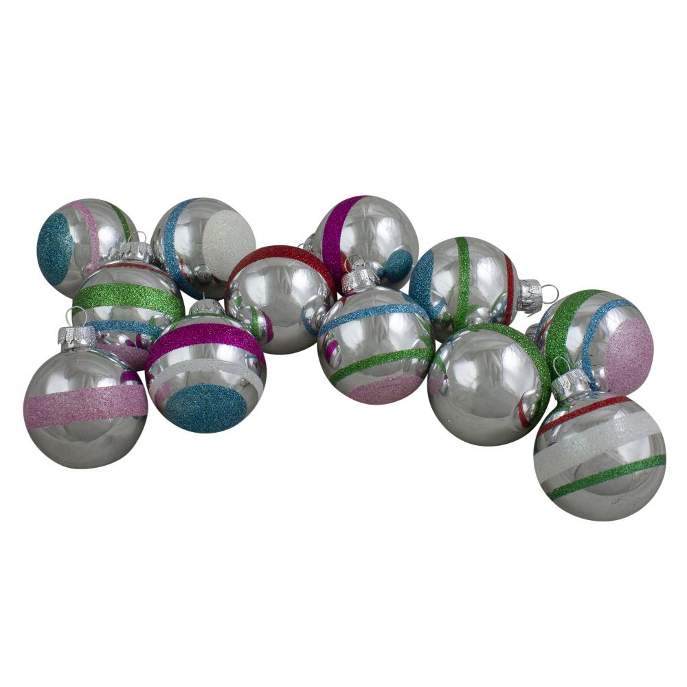 Northlight 33816848 12 -Pack Silver Ball Standard Indoor Ornament set