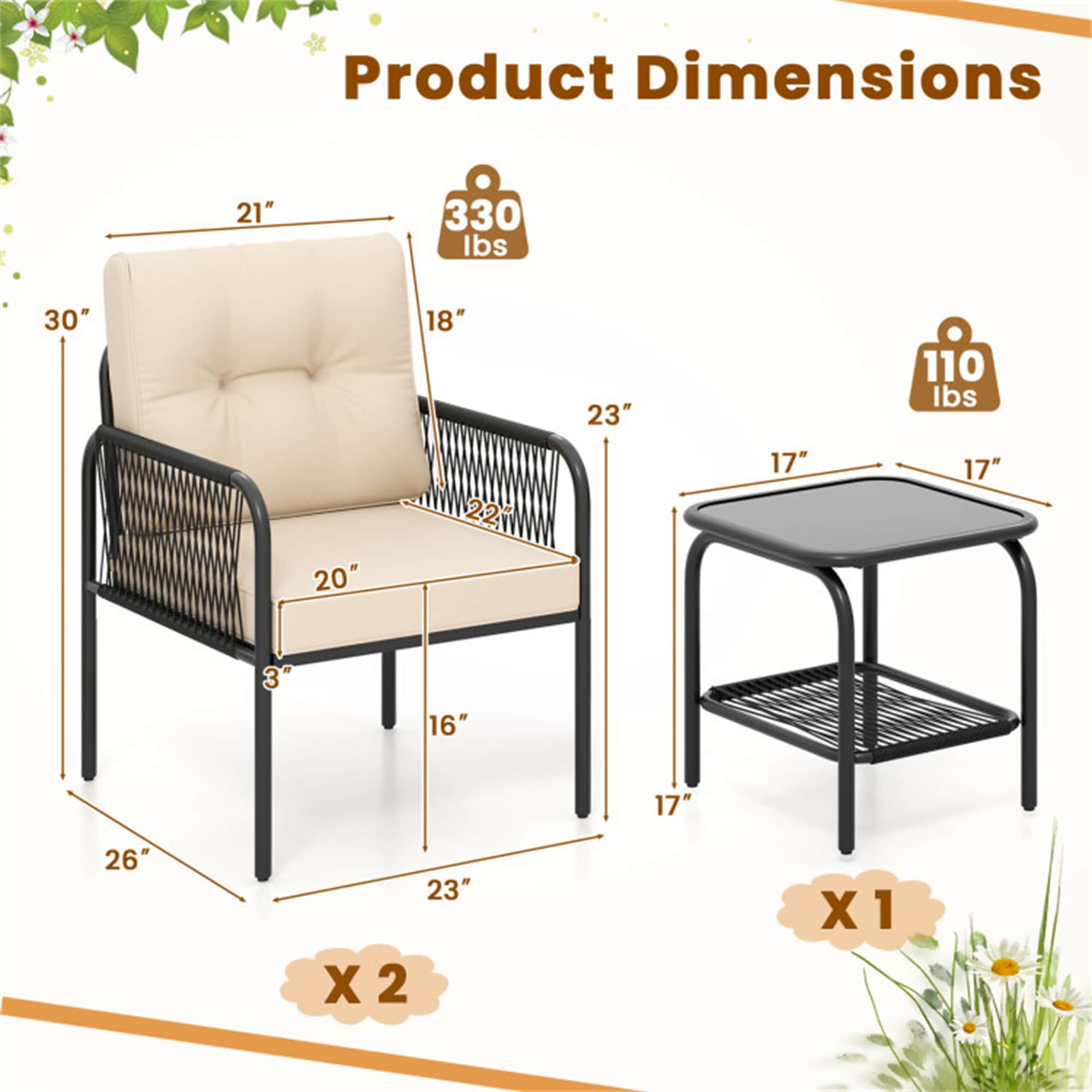 BABOOM BOM-12178BE-CO Patio-Conversation-Sets - View #6
