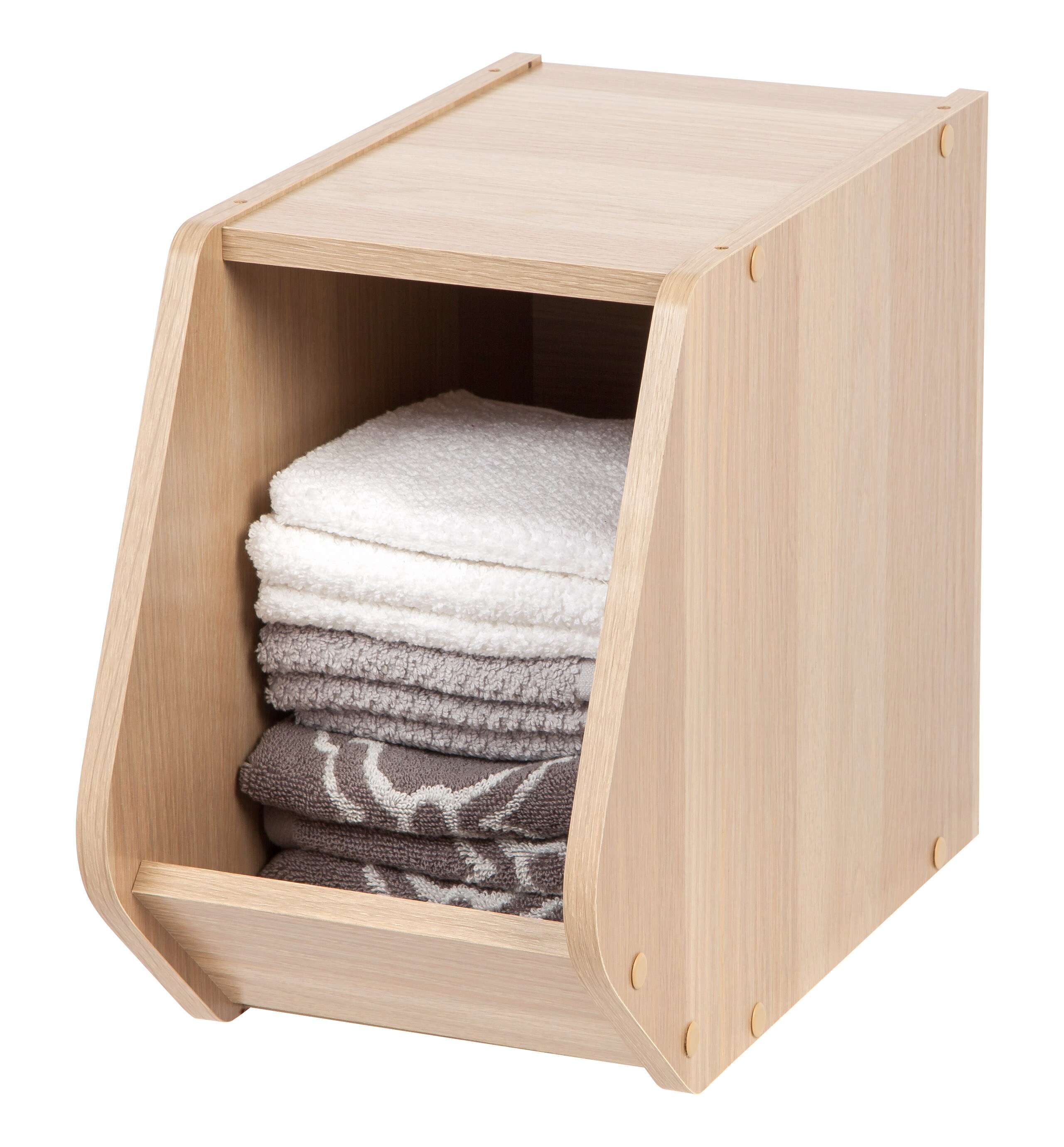 Iris Usa Tachi Modular Wood Stacking Storage Box With Shelf, Light