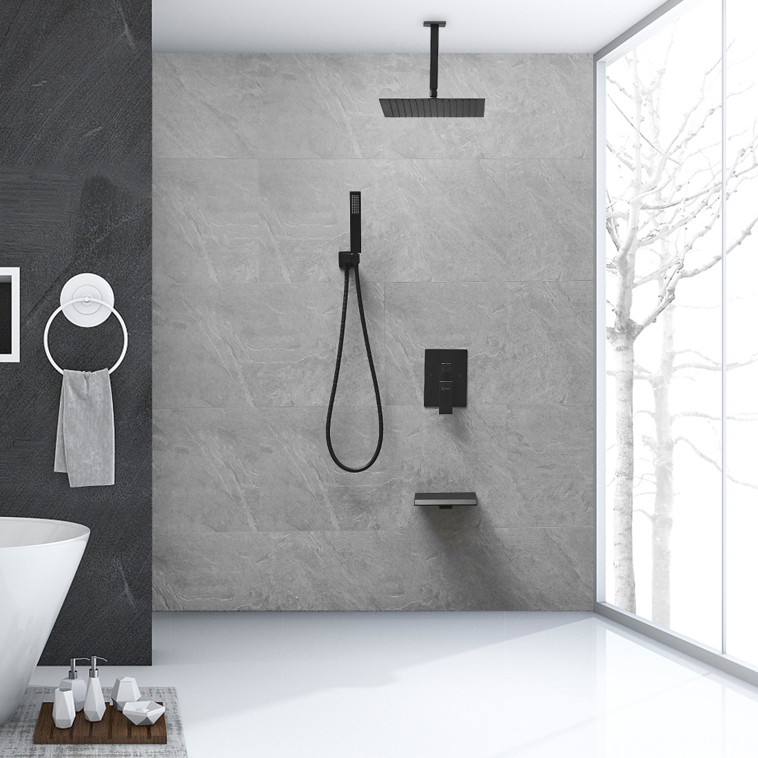 BWE A-95014-BLACK-S Tub-Shower-Faucets - View #2