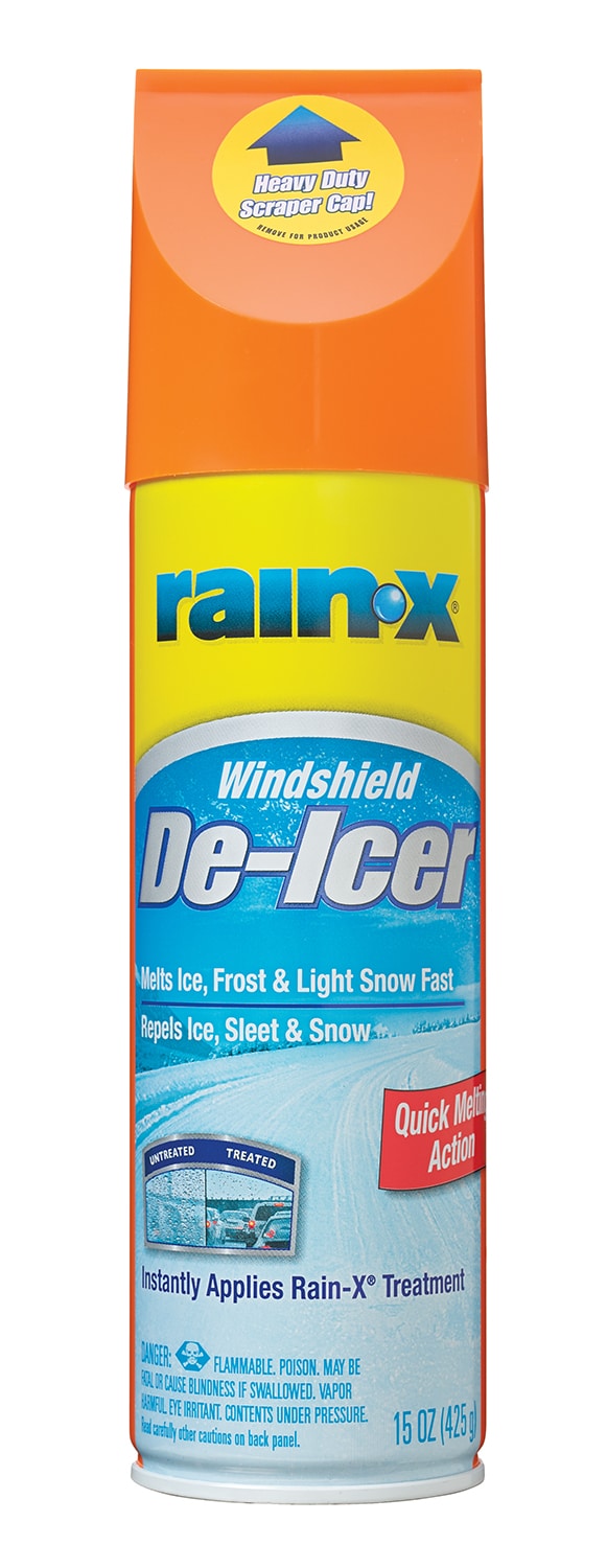 Rain X Windshield De-Icer 15 oz Ice Frost & Light Snow Removal W-Scraper  cap