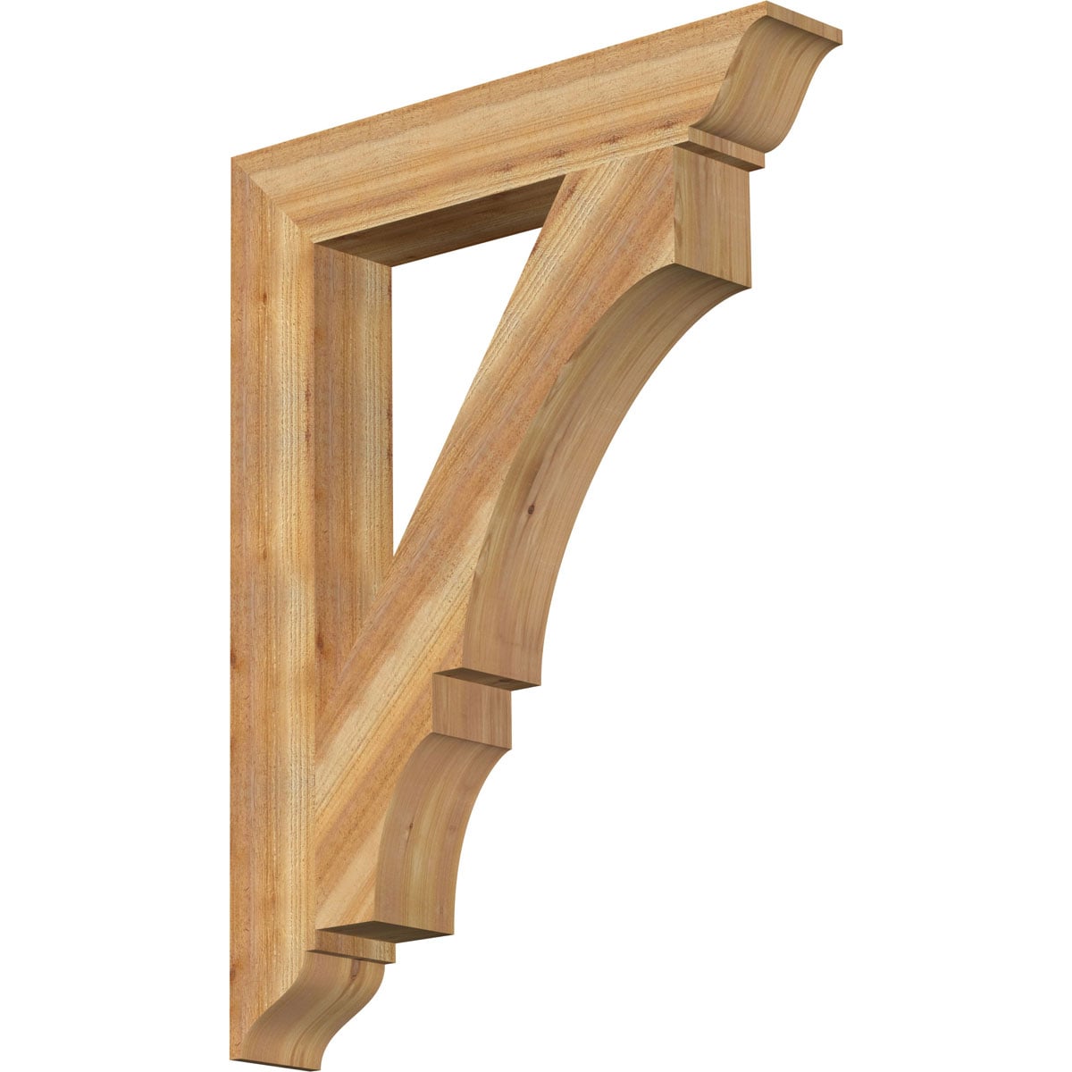 Ekena Millwork BKT06X36X48BOA01RWR Balboa traditional rough sawn 6-in x 36-in x 48-in Western red cedar Brown Wood Standard bracket