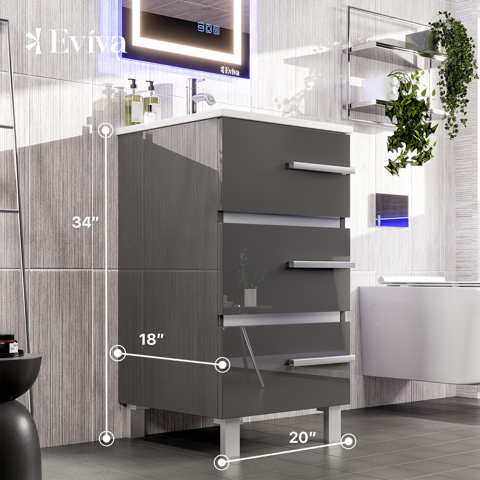 Eviva EVVN580-20GR Bath-Vanity-Combo - View #2