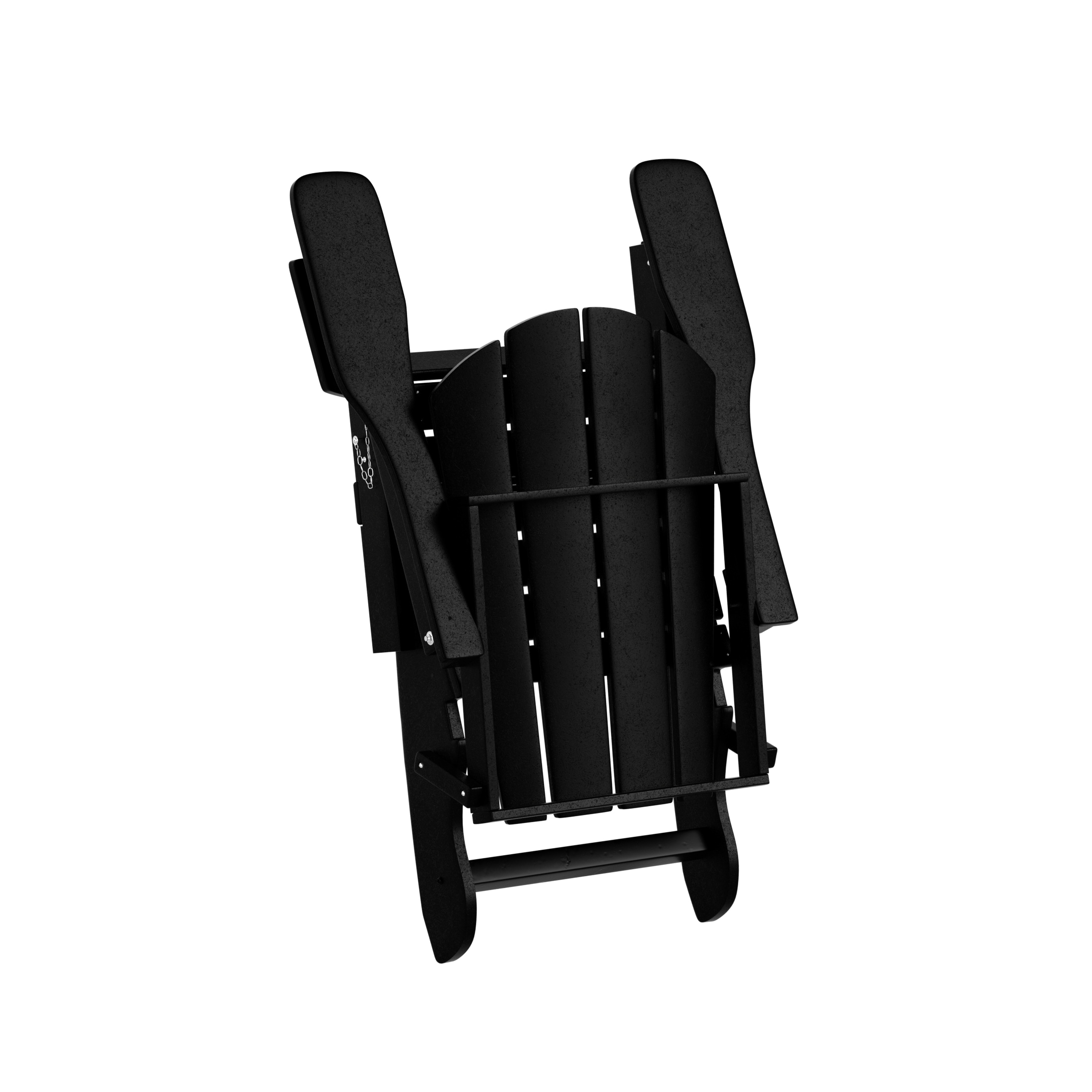 Sleek Black Polyethylene Folding Adirondack Chair Set