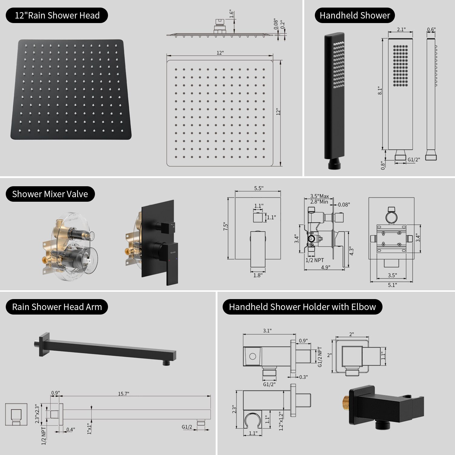 waterpar WPLO-SH544 Showerhead-Bar-Panels - View #12