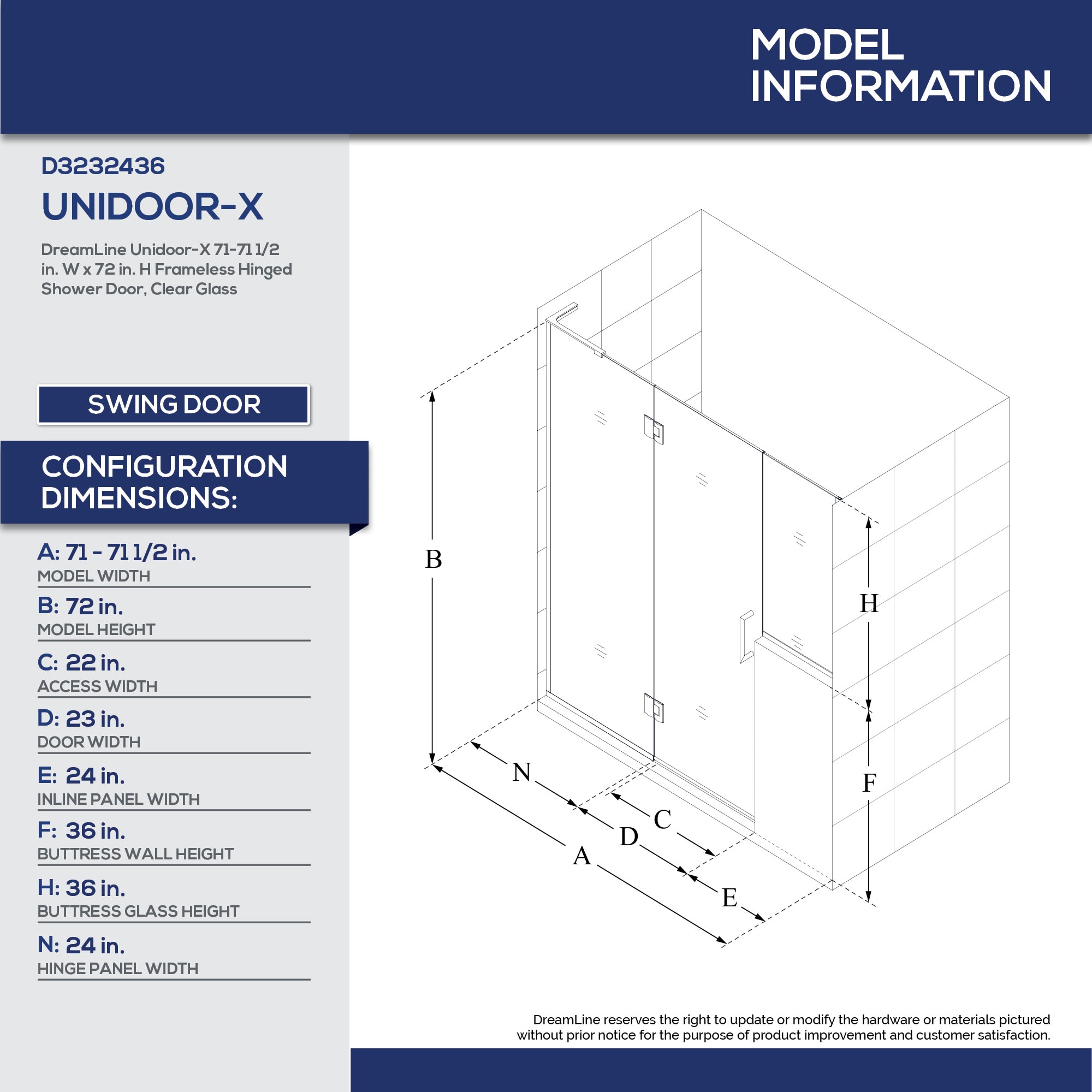 DreamLine D3232436L-06 Shower-Doors - View #8