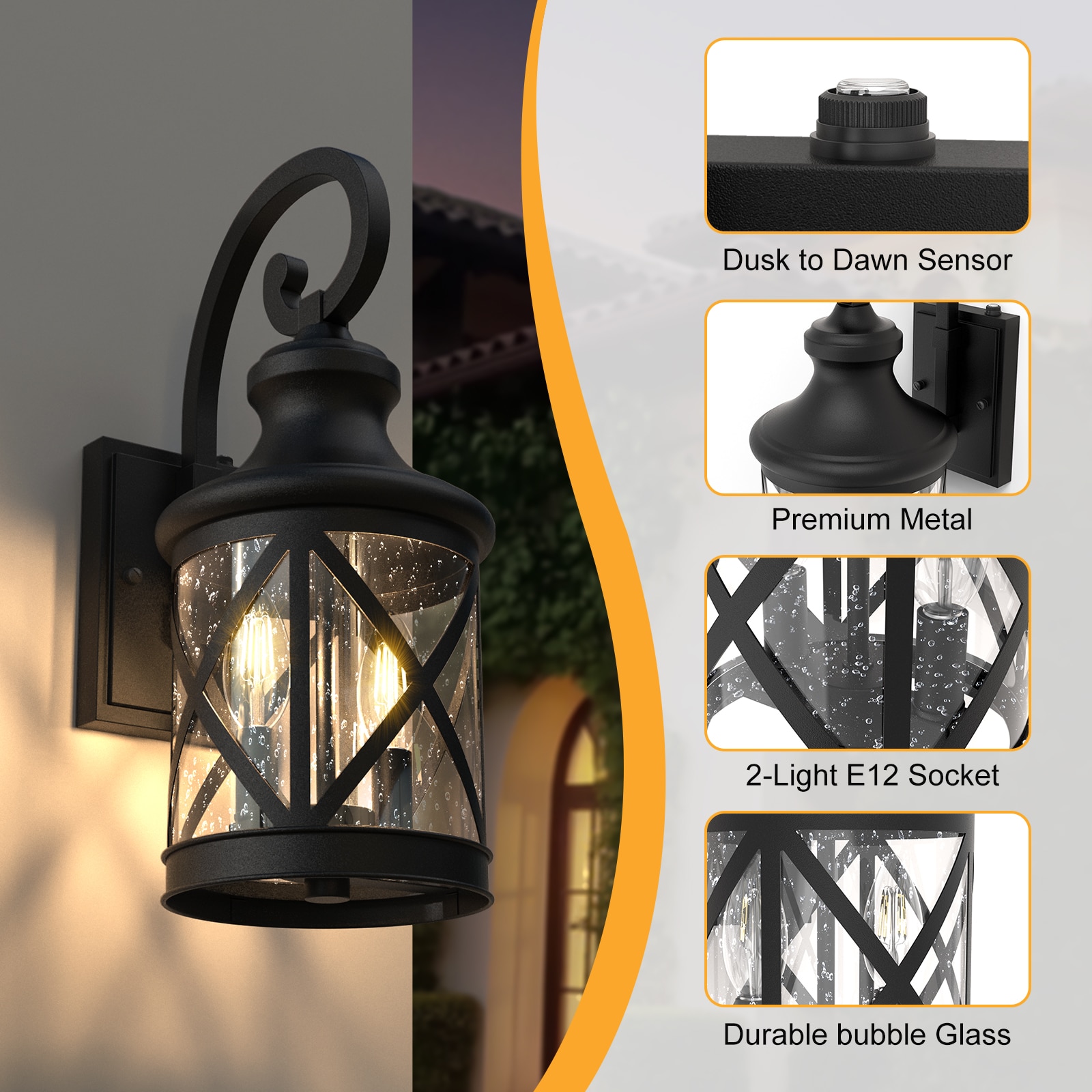Maxax 7017-2BK Outdoor-Wall-Lighting - View #3
