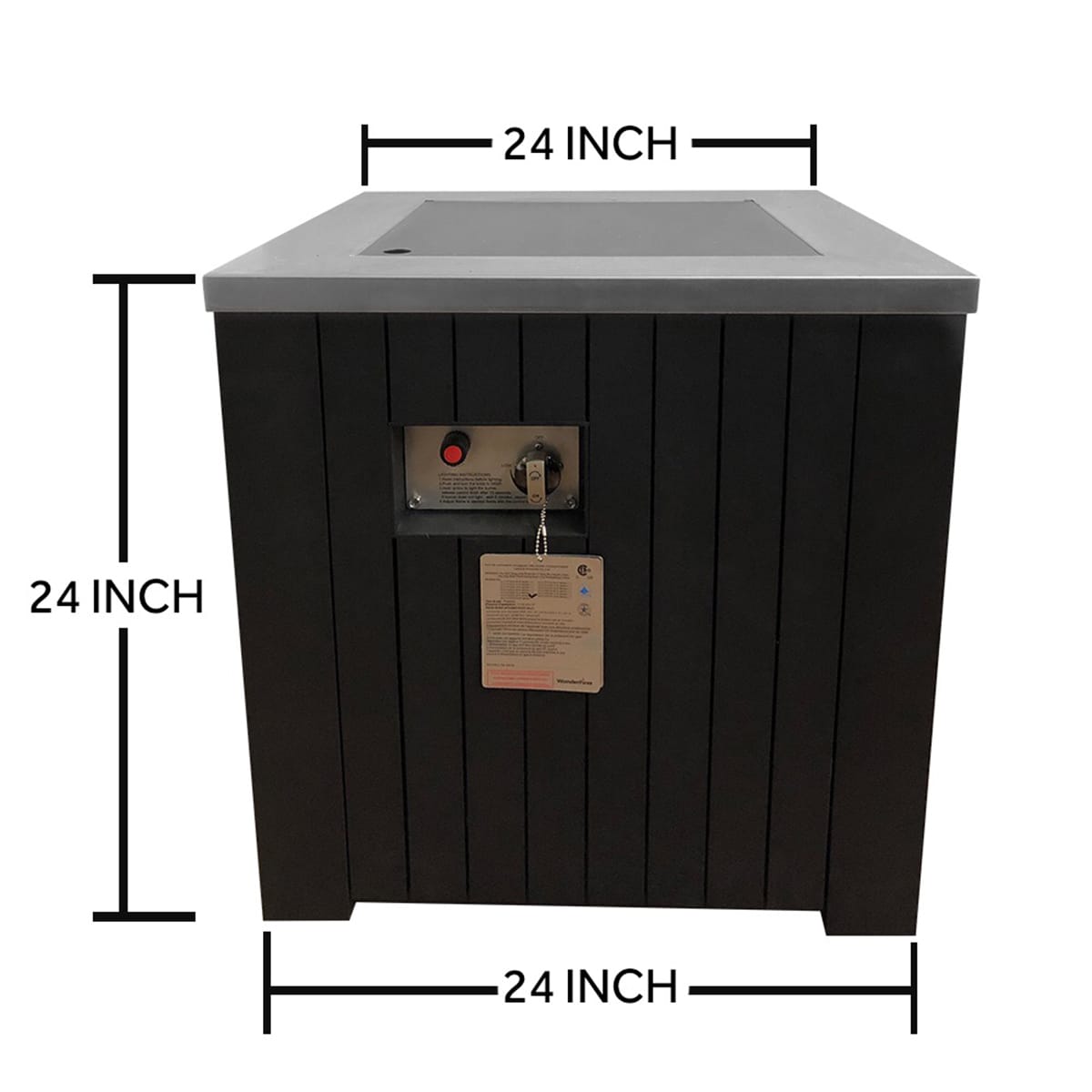 Moda Furnishings MD-2424-SSAL-B Outdoor-Gas-Firepits - View #2