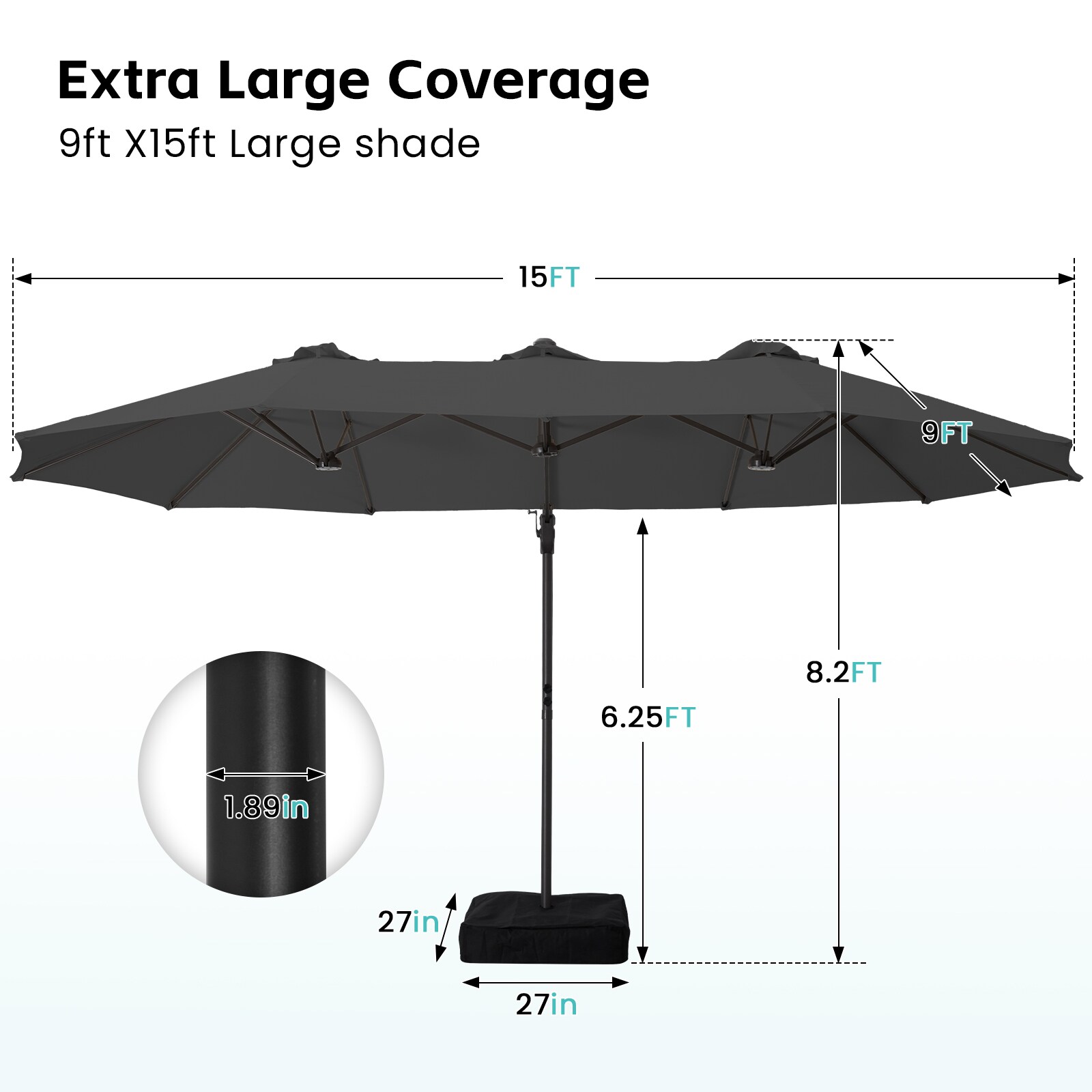 JEAREY DST-15-GY Umbrellas-2 - View #2