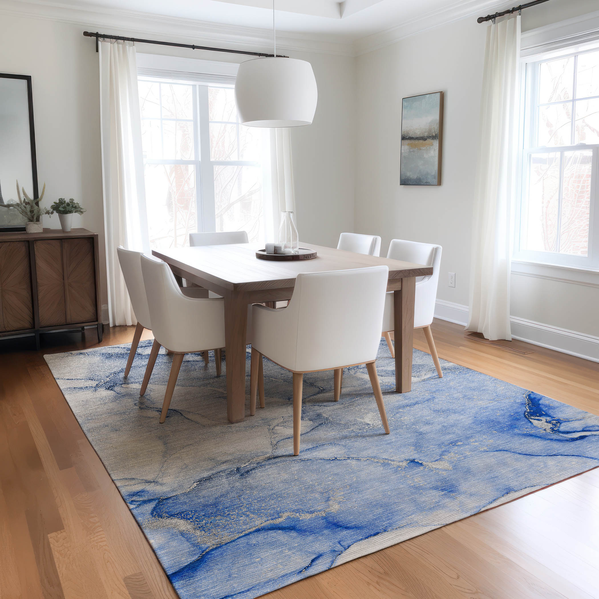 Addison Rugs ACN516NA8X10 Chantille ACN516NA 8 x 10 (ft) Polyester Navy Rectangular Indoor/Outdoor Abstract Machine washable Area rug