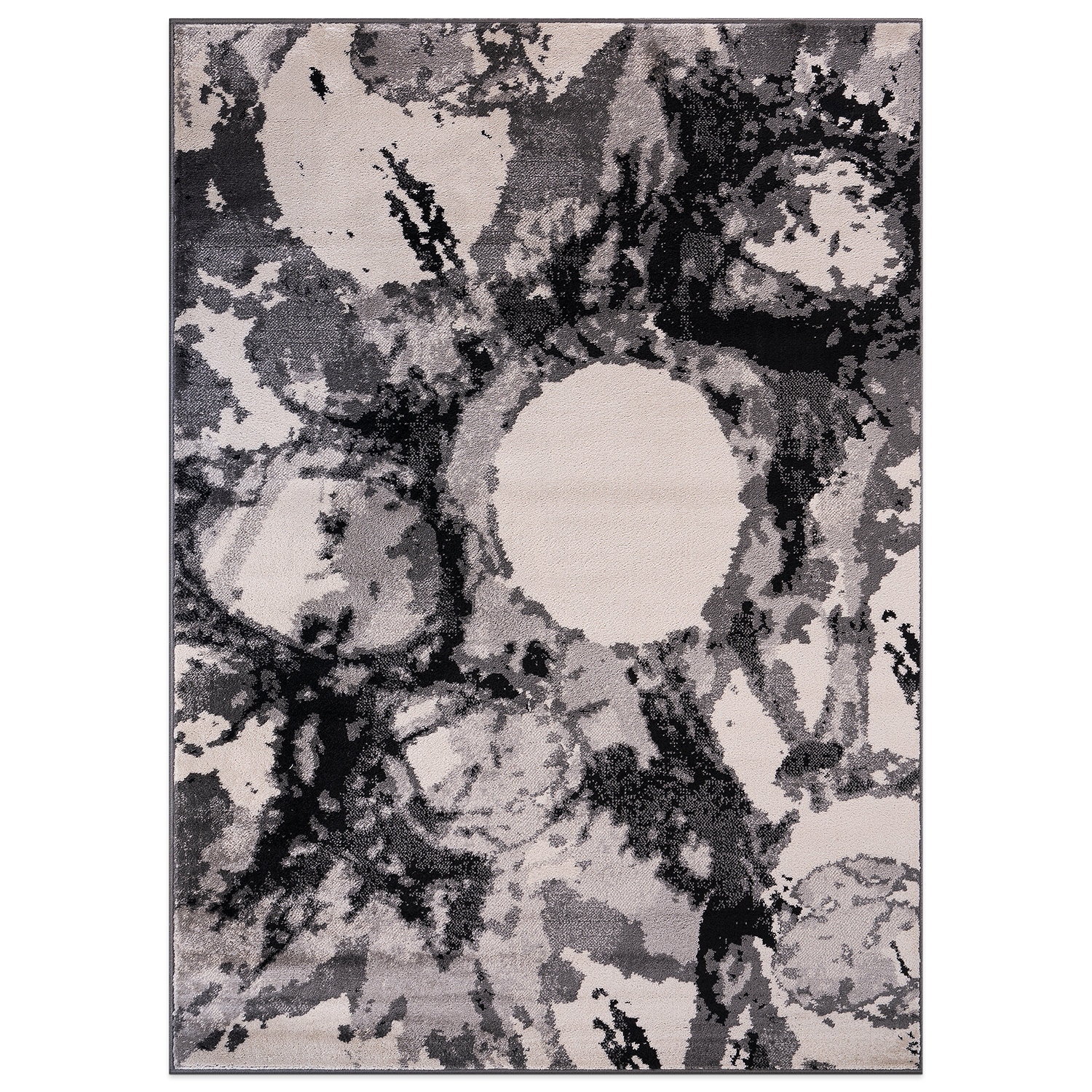 World Rug Gallery 389BLACK5X7 5 x 7 (ft) Loomed Polypropylene Black Rectangular Indoor Geometric Global Area rug