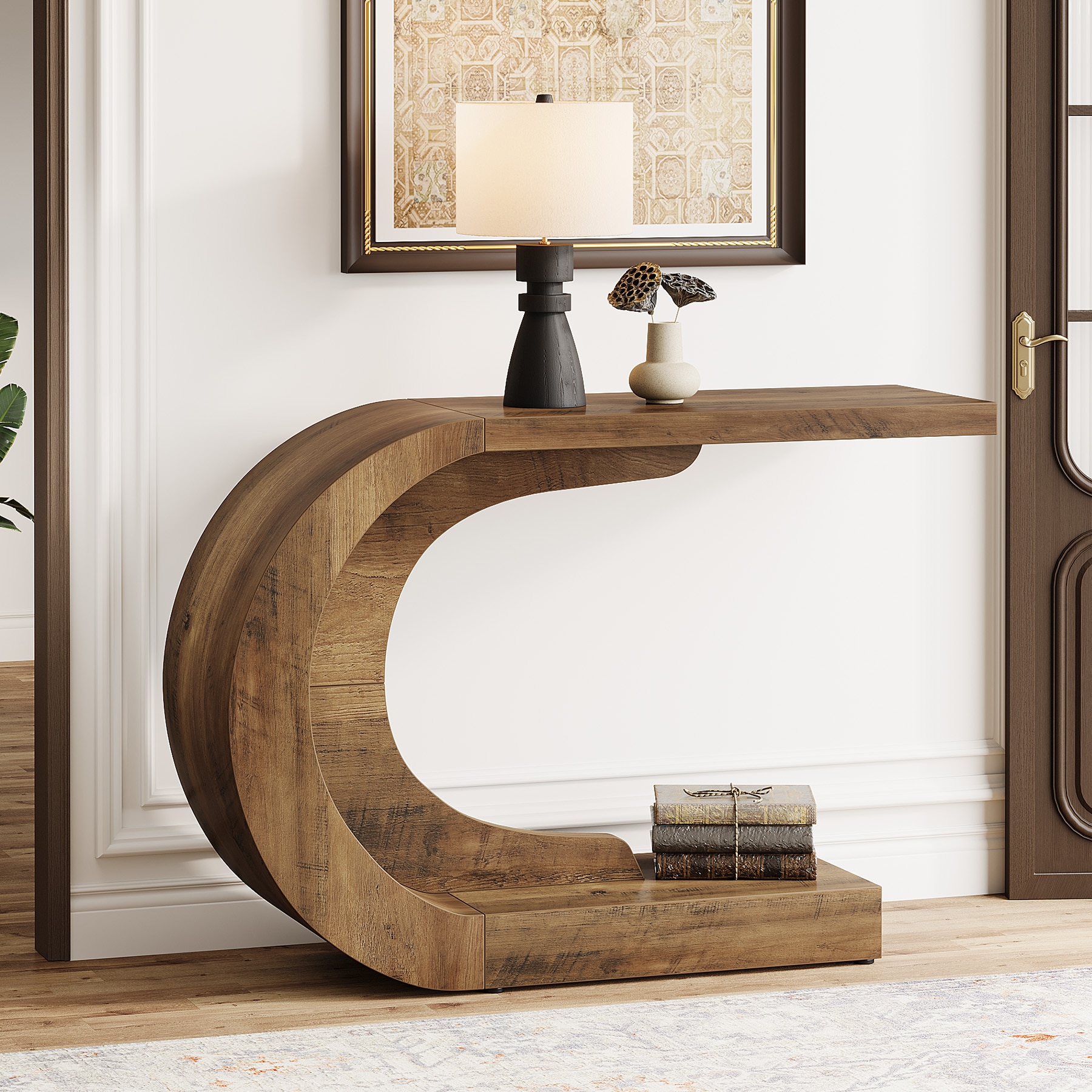Fnova LWTJ-HL0117 Console table Farmhouse Finished Console table