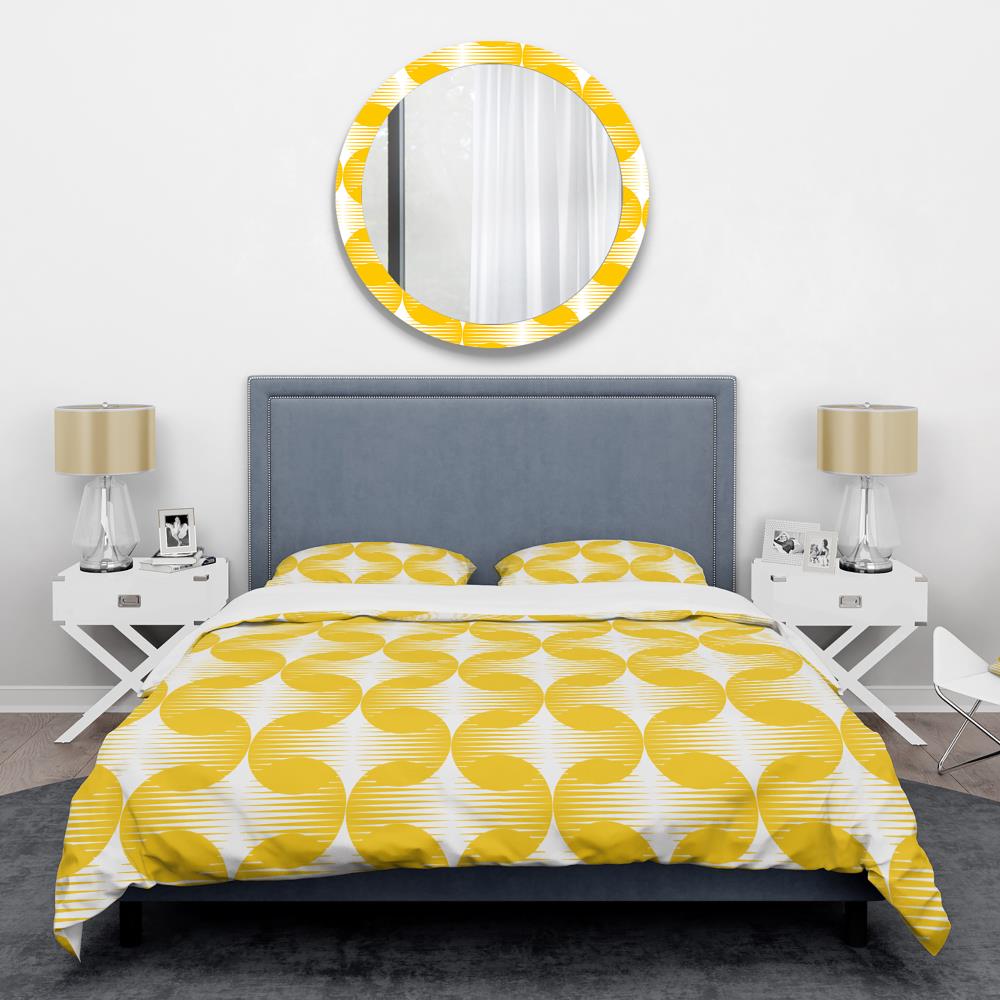 Designart BED24214-Q 3 -Piece Yellow Queen Duvet cover Set
