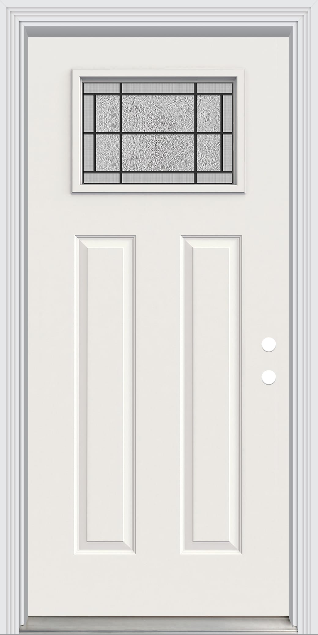 RELIABILT LO939915 Craftsman 36-in x 80-in x 4-5/8-in Steel Craftsman Left-hand inswing Primed Prehung Front Door with Brickmould Insulating core
