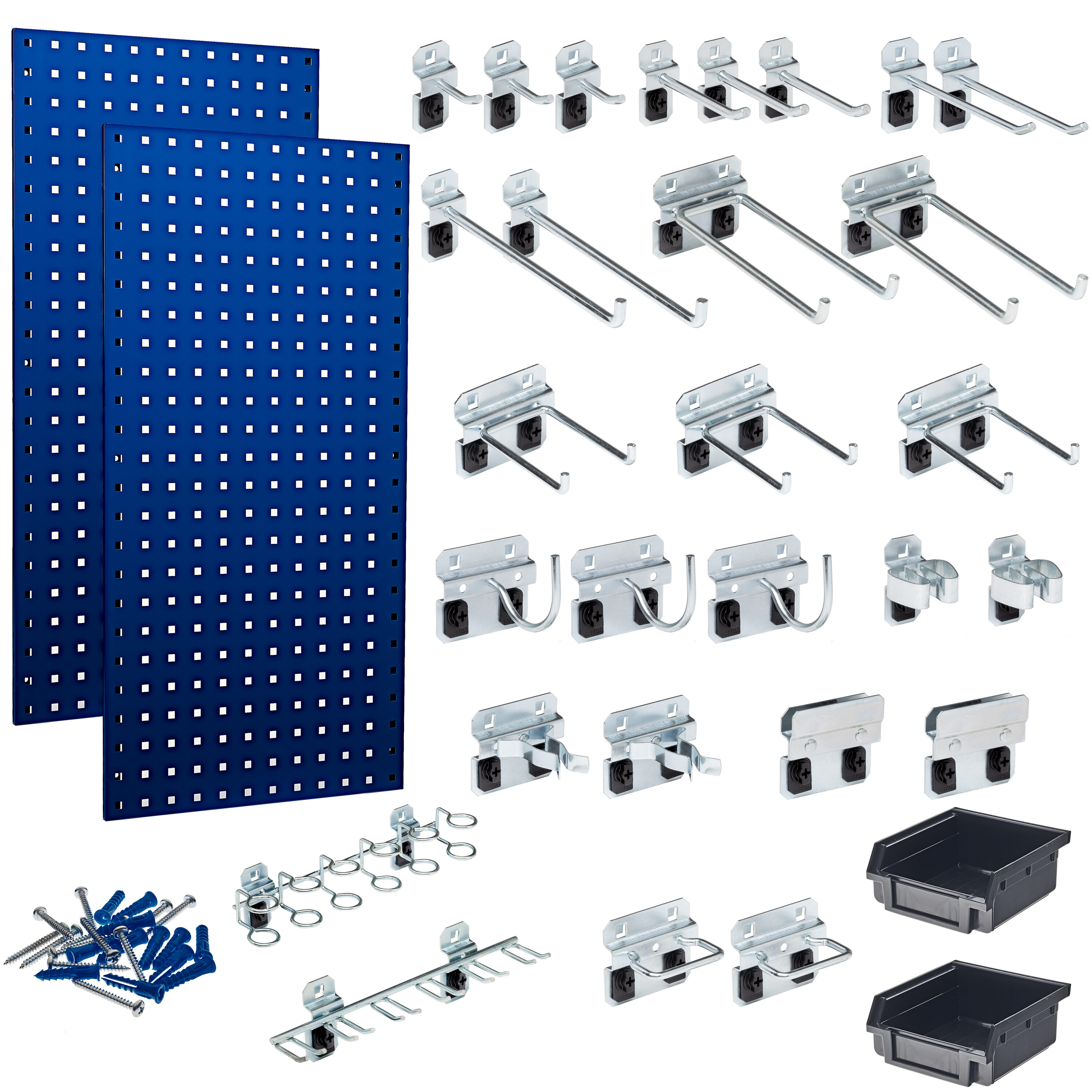 Triton Products LB18-BKIT LocBoard 33 -Piece Steel Pegboard kit in Blue 18-in W x 36-in H
