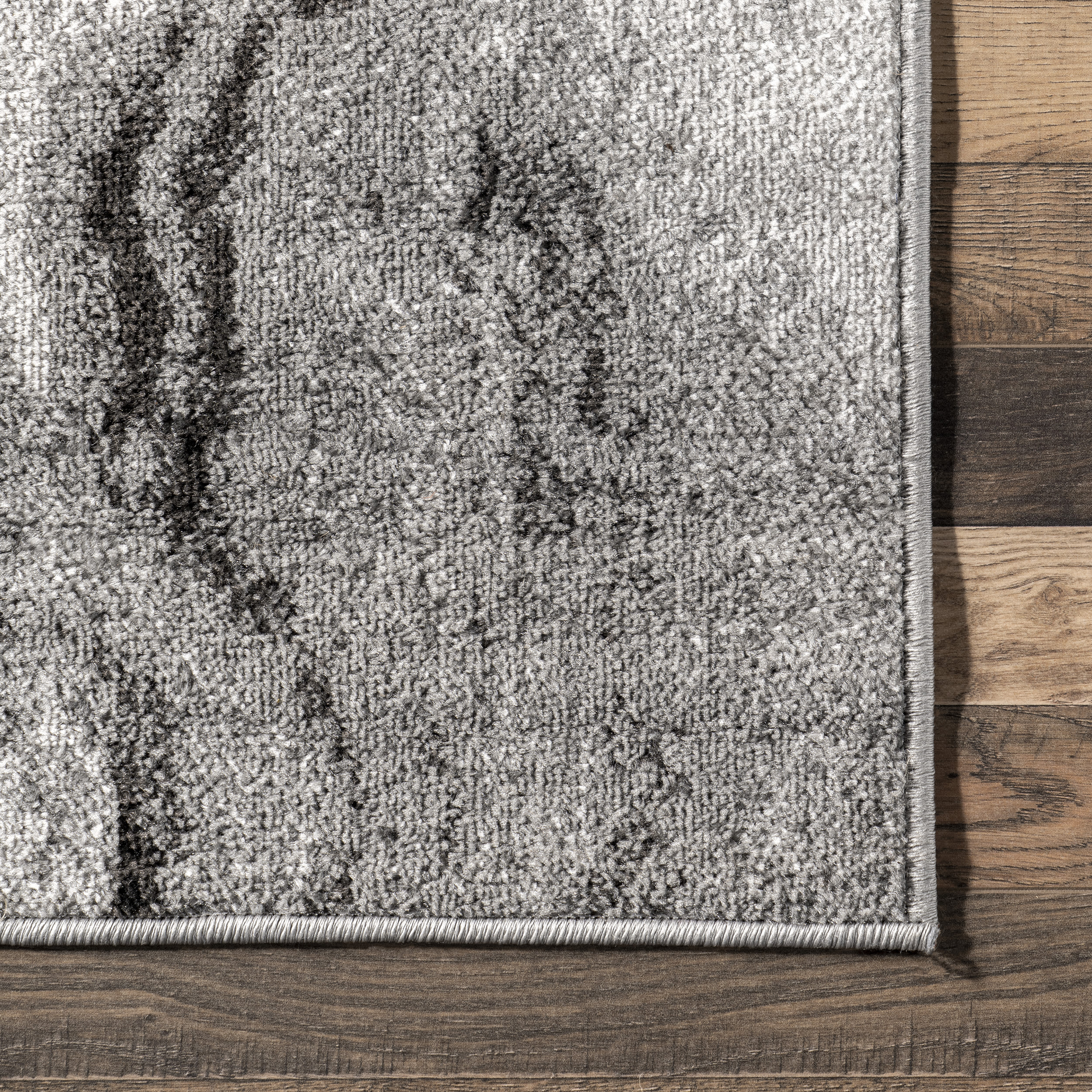 Gray Abstract Non-Slip Synthetic 9' x 12' Area Rug