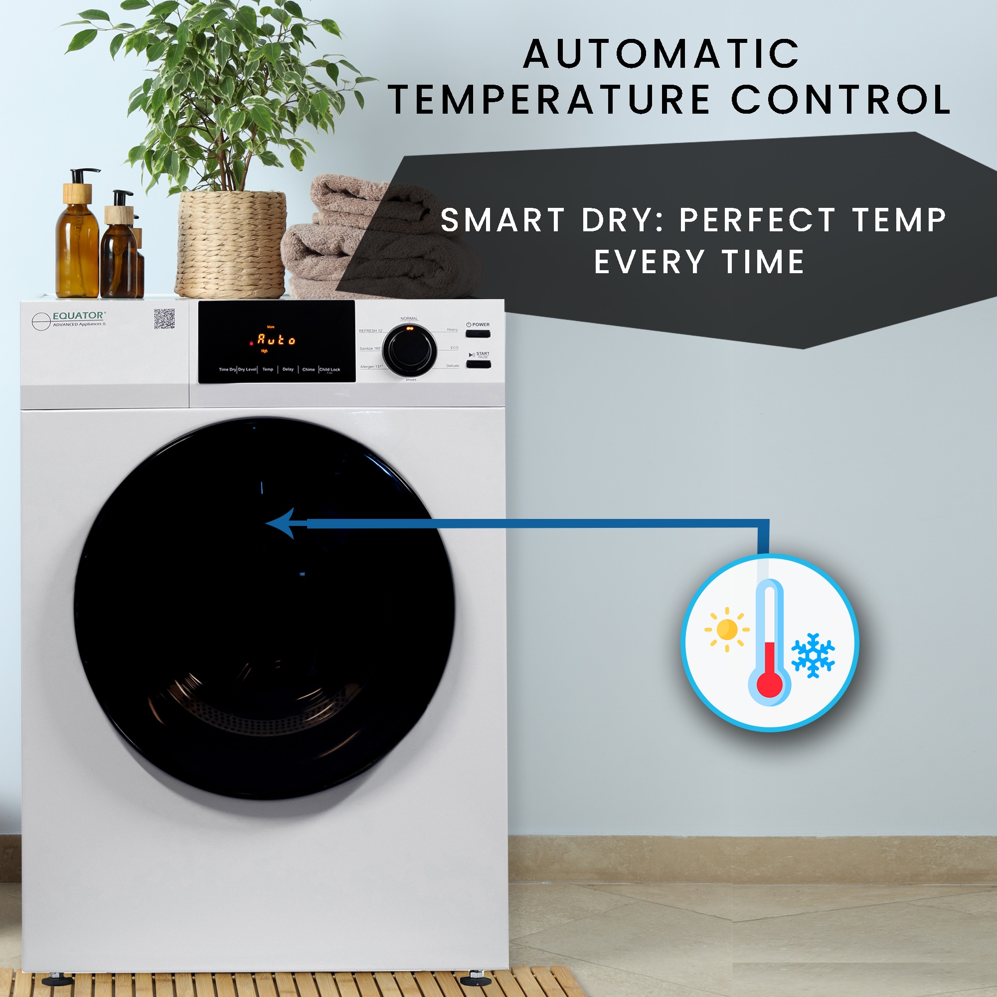 Equator 24" White Portable Vented Dryer with Moisture Sensing