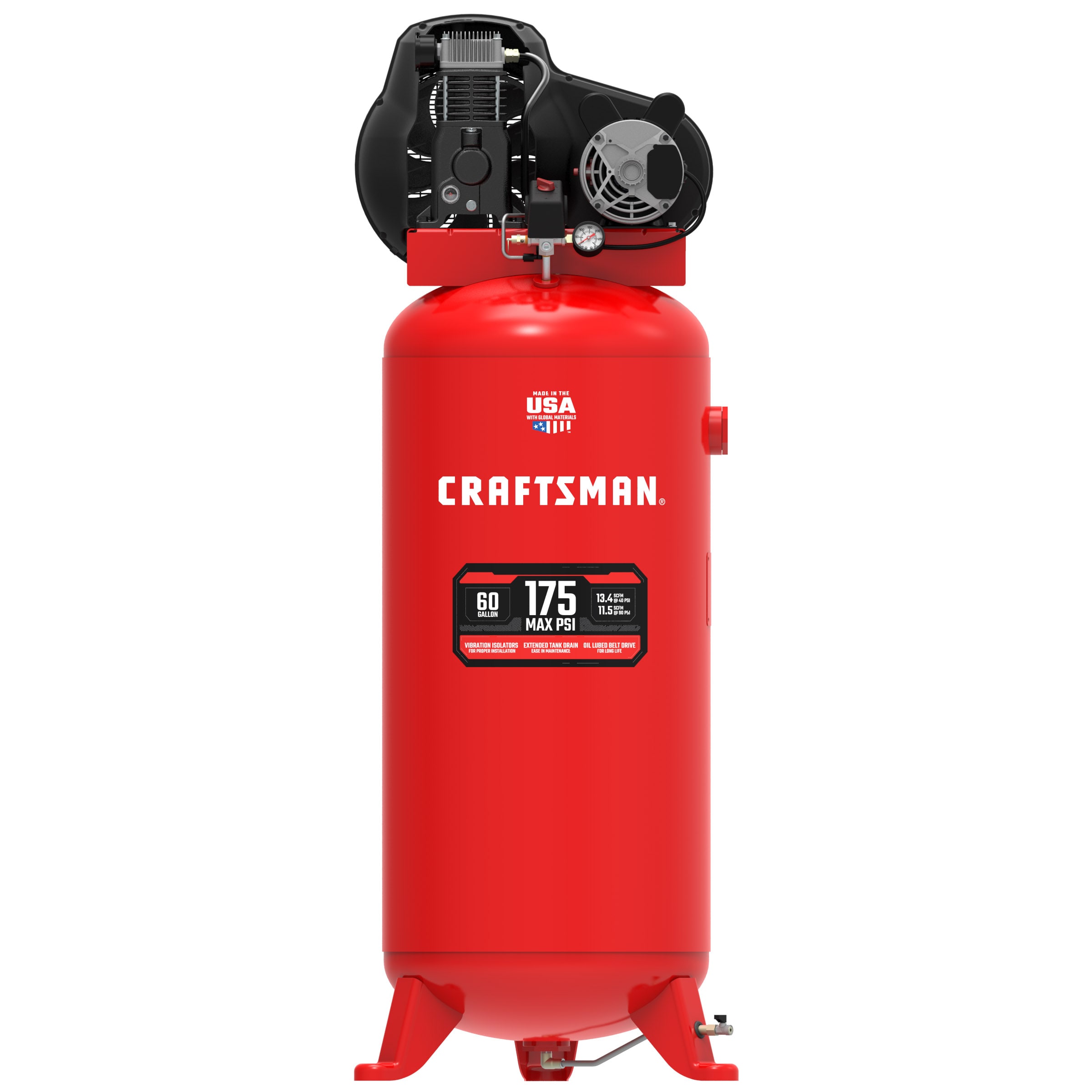 Hysterisch Maan oppervlakte Tijdens ~ CRAFTSMAN 60-Gallons 175 PSI Vertical Air Compressor with Accessories in  the Air Compressors department at Lowes.com