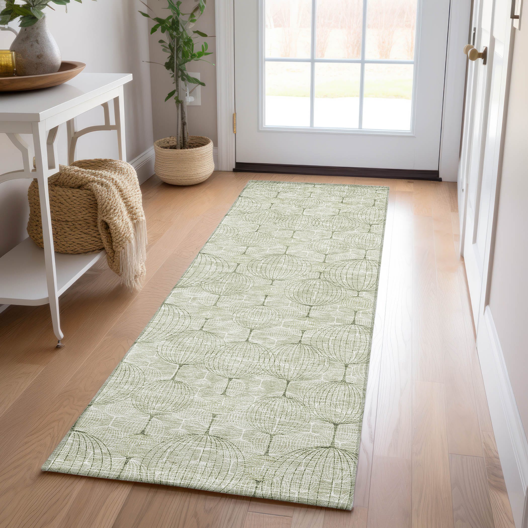 Addison Rugs ACN732AL2X8 Chantille ACN732AL 2 x 7 (ft) Polyester Aloe Rectangular Indoor/Outdoor Geometric Machine washable Area rug
