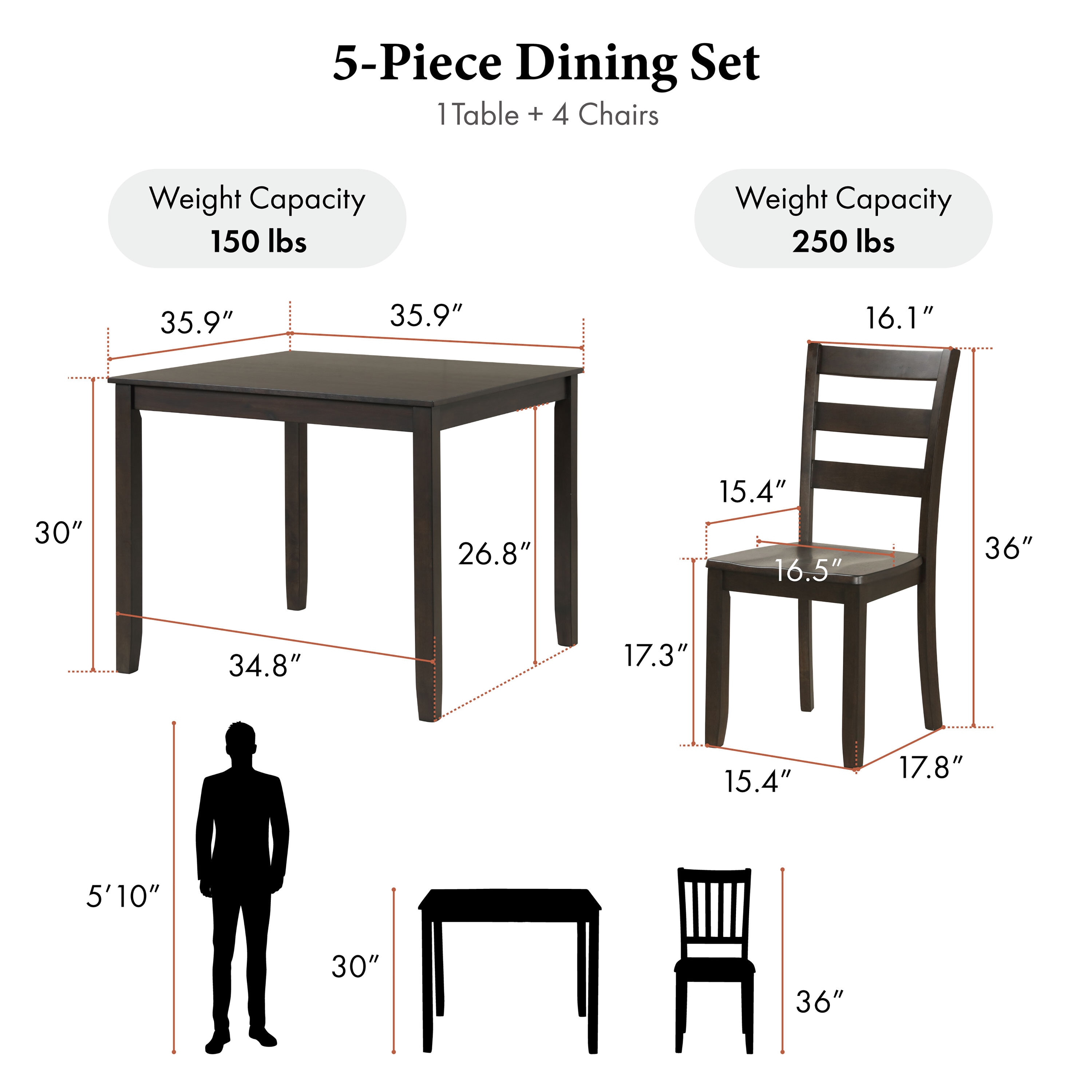 Furniture of America EC-3583EX-T-5PK Dining-Sets - View #3