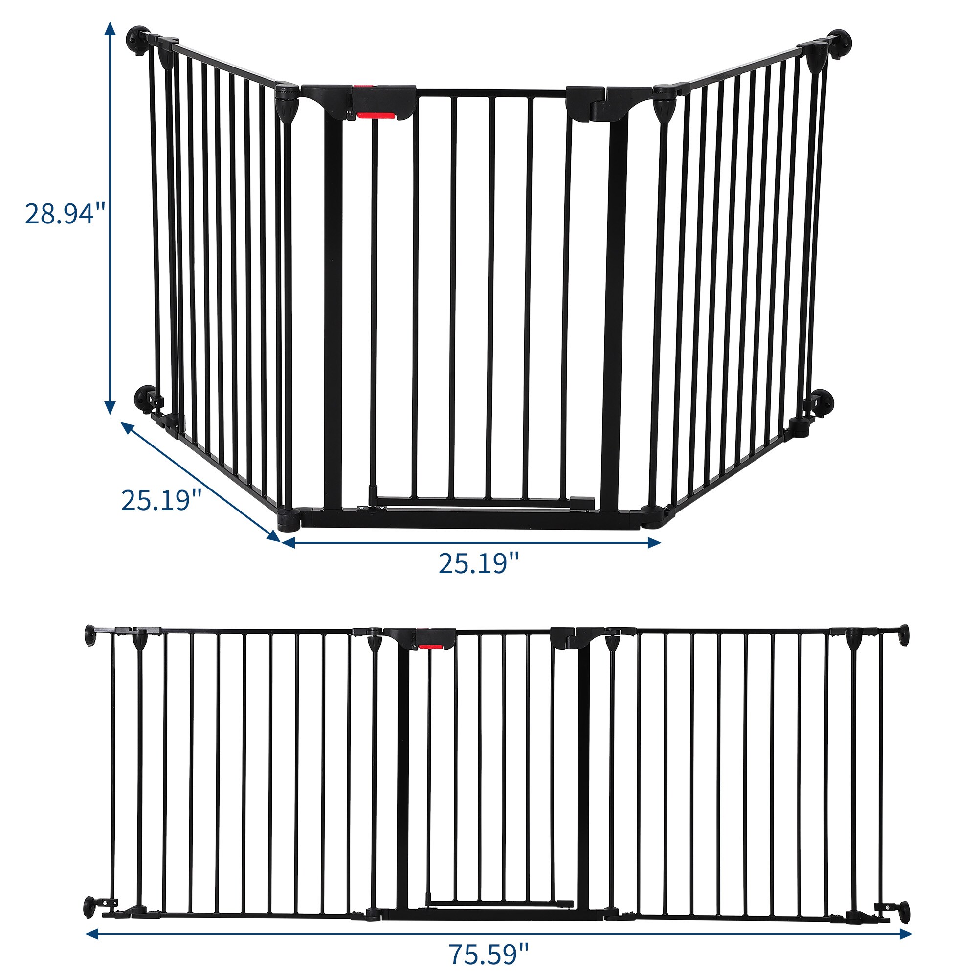 Aoile Multi Functional Metal Fence Panel Set with Wall Mount Hardware ...
