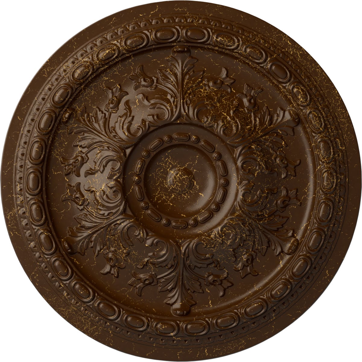 Ekena Millwork CM38OSRBC Oslo 38.375-in W x 38.375-in L Painted Root Beer Crackle Polyurethane Whole Ceiling Medallion