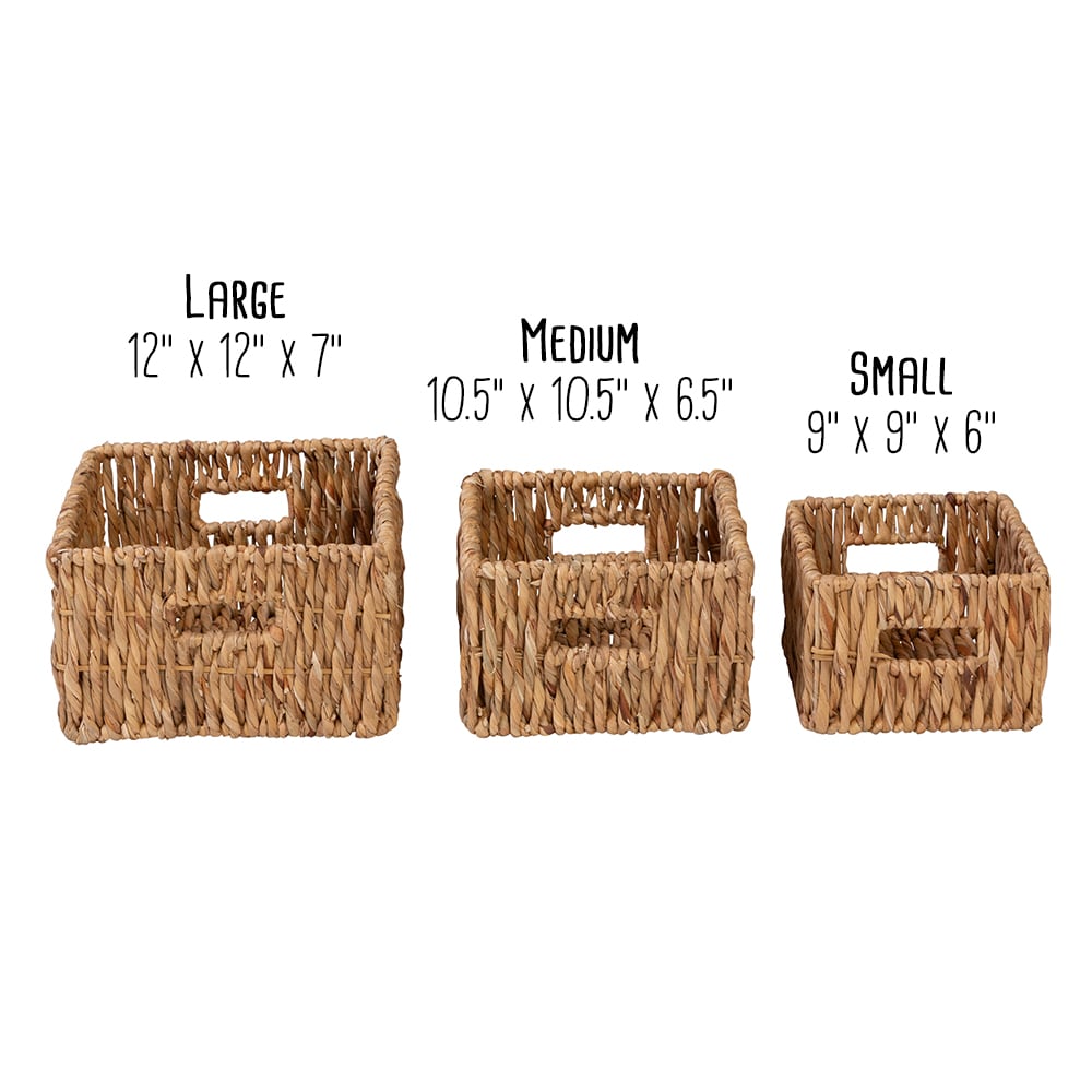 Honey-Can-Do 3-Pack 12-in W x 7-in H x 12-in D Natural Wicker Basket in the Storage  Bins & Baskets department at