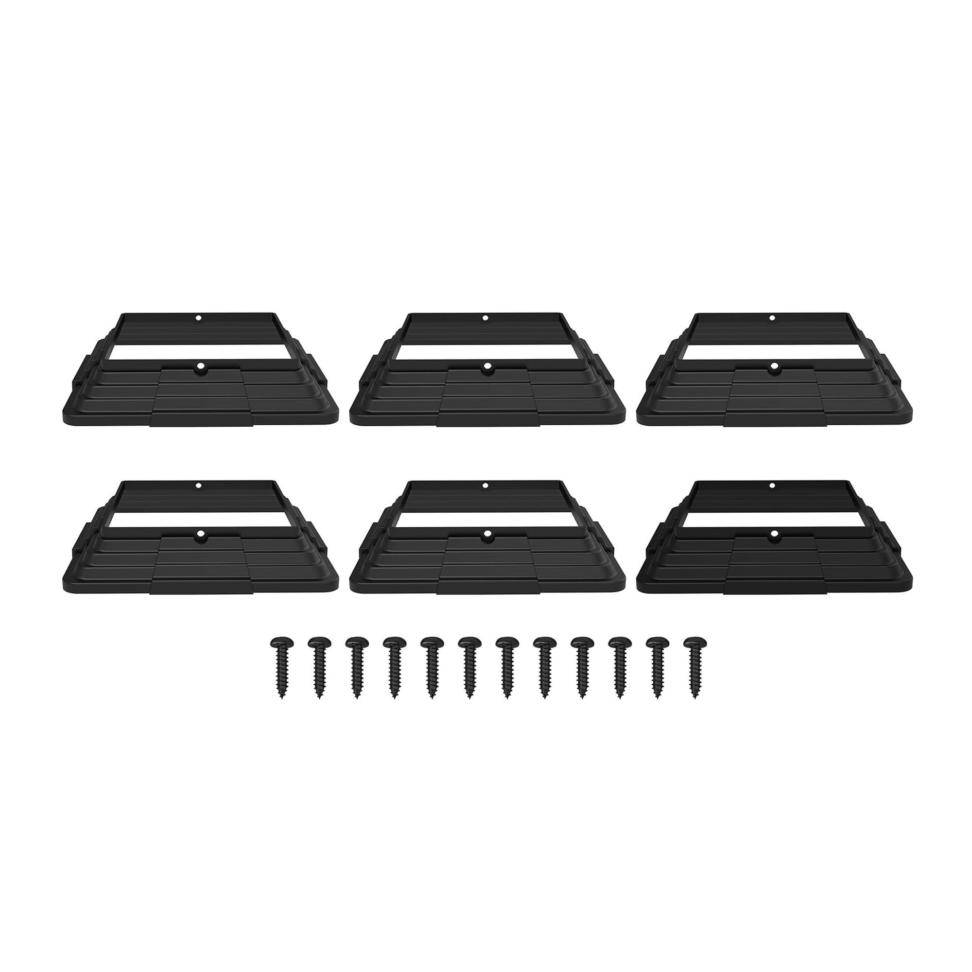 Etokfoks  Vinyl 3 5 in Black Connector Finish Cap Base Cap 6 Pack Post Skirt Base Covers for Wood Stair Porch Deck