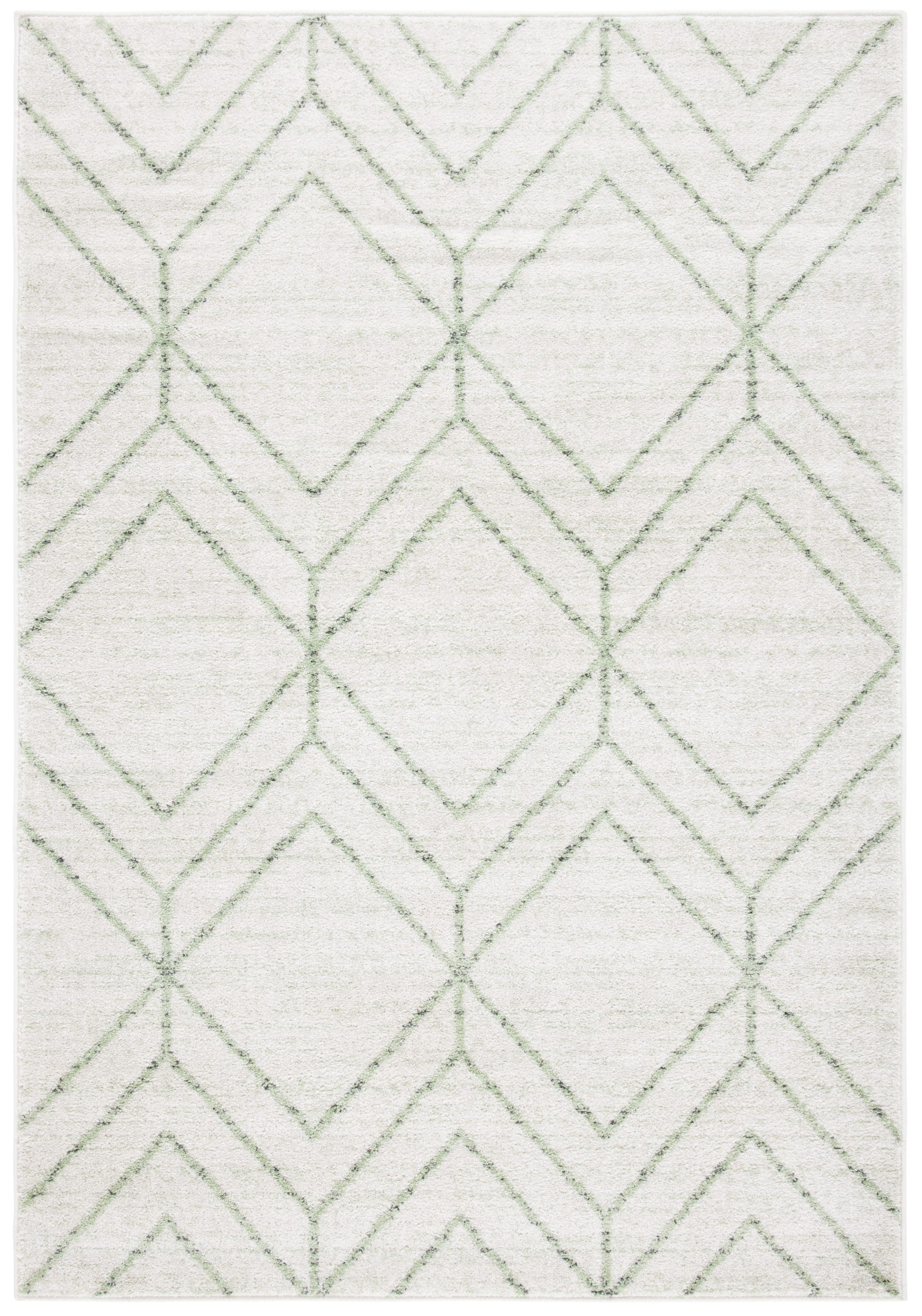 Safavieh ADR241W-4 Adirondack 4 x 6 (ft) Loomed Polypropylene Ivory/Sage Rectangular Indoor Geometric Bohemian/Eclectic Area rug