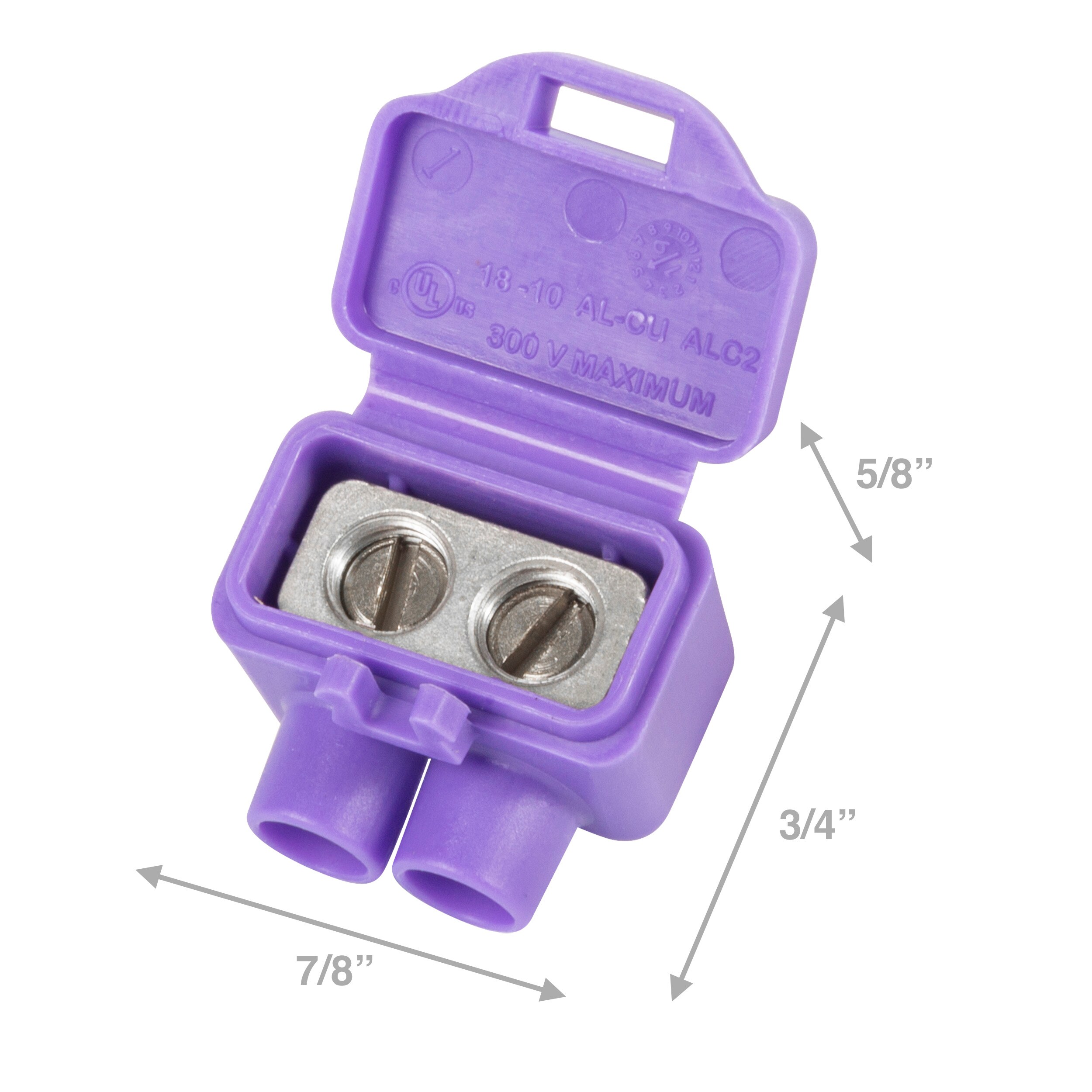 Alumiconn Al/Cu Wire Connectors 2-Ports Purple (25-Pack) in the