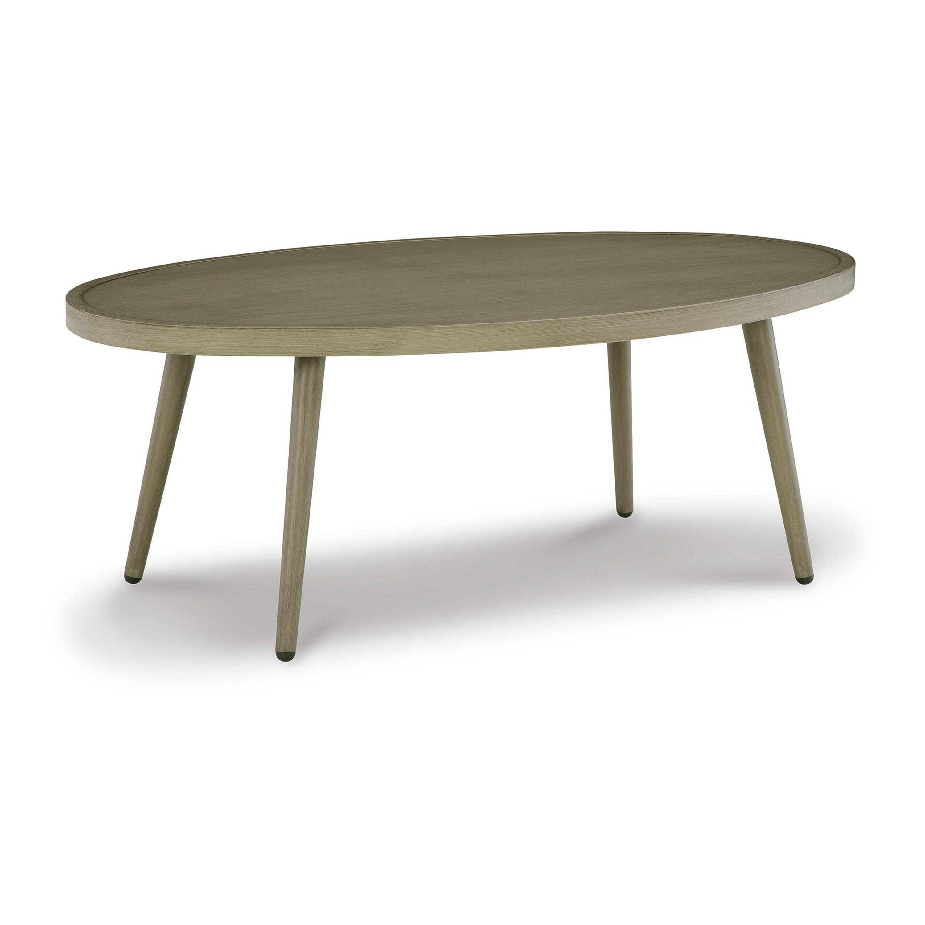 Benzara BM311618 Oval Outdoor Coffee Table 30-in W x 48-in L