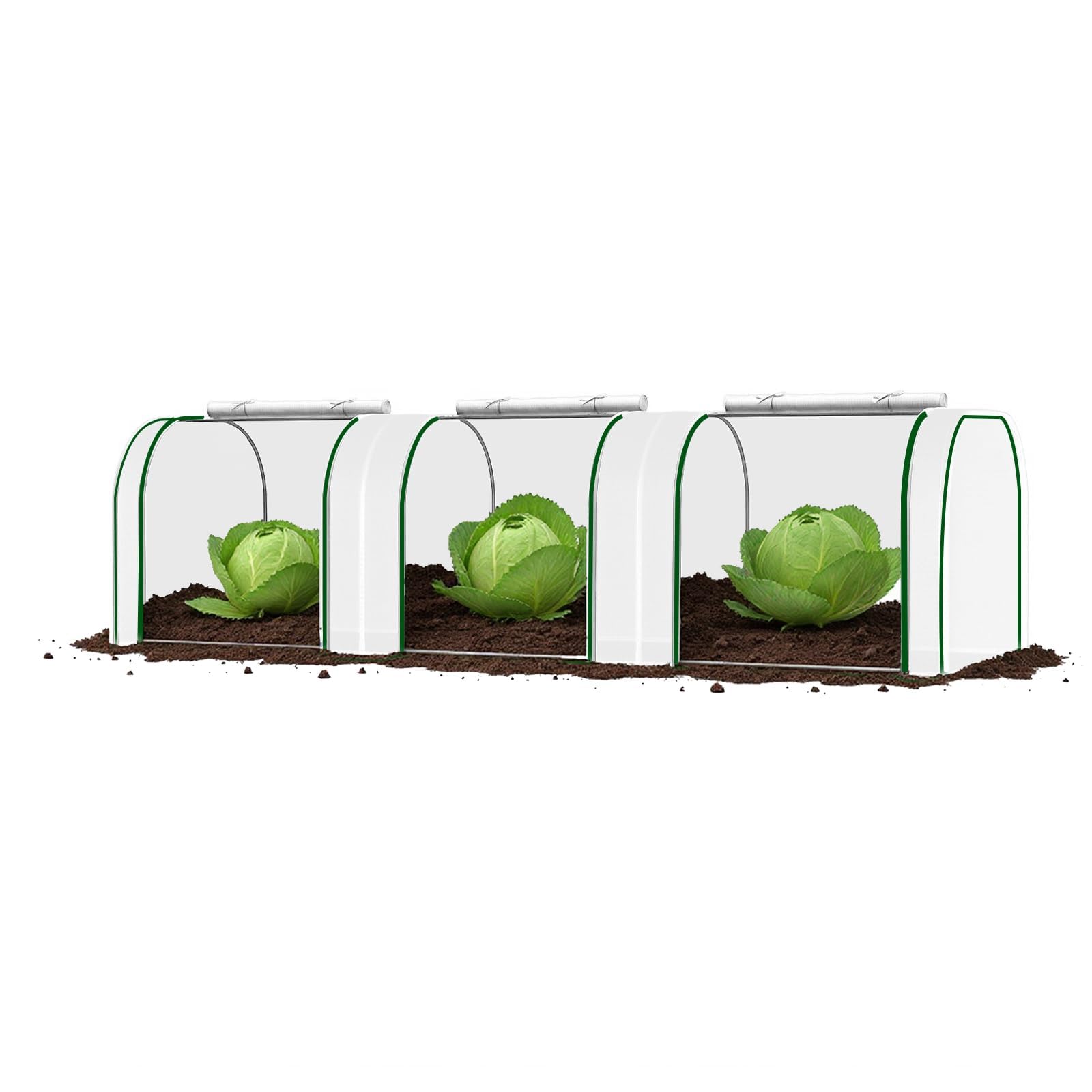 IdealHouse - Mini Greenhouse with Roll Up Zipper Door Heavy Duty PE Cover Sturdy Steel Frame Port...