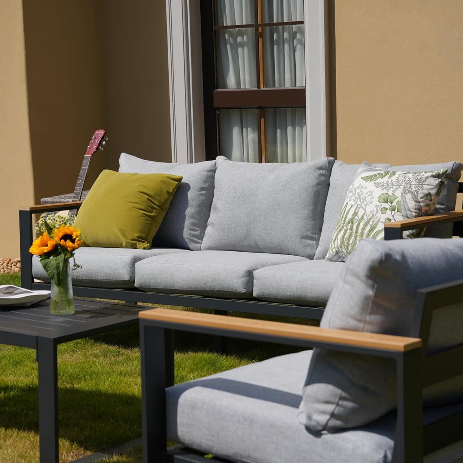 AURA OUTDOOR SAS001-GY Patio-Conversation-Sets - View #8