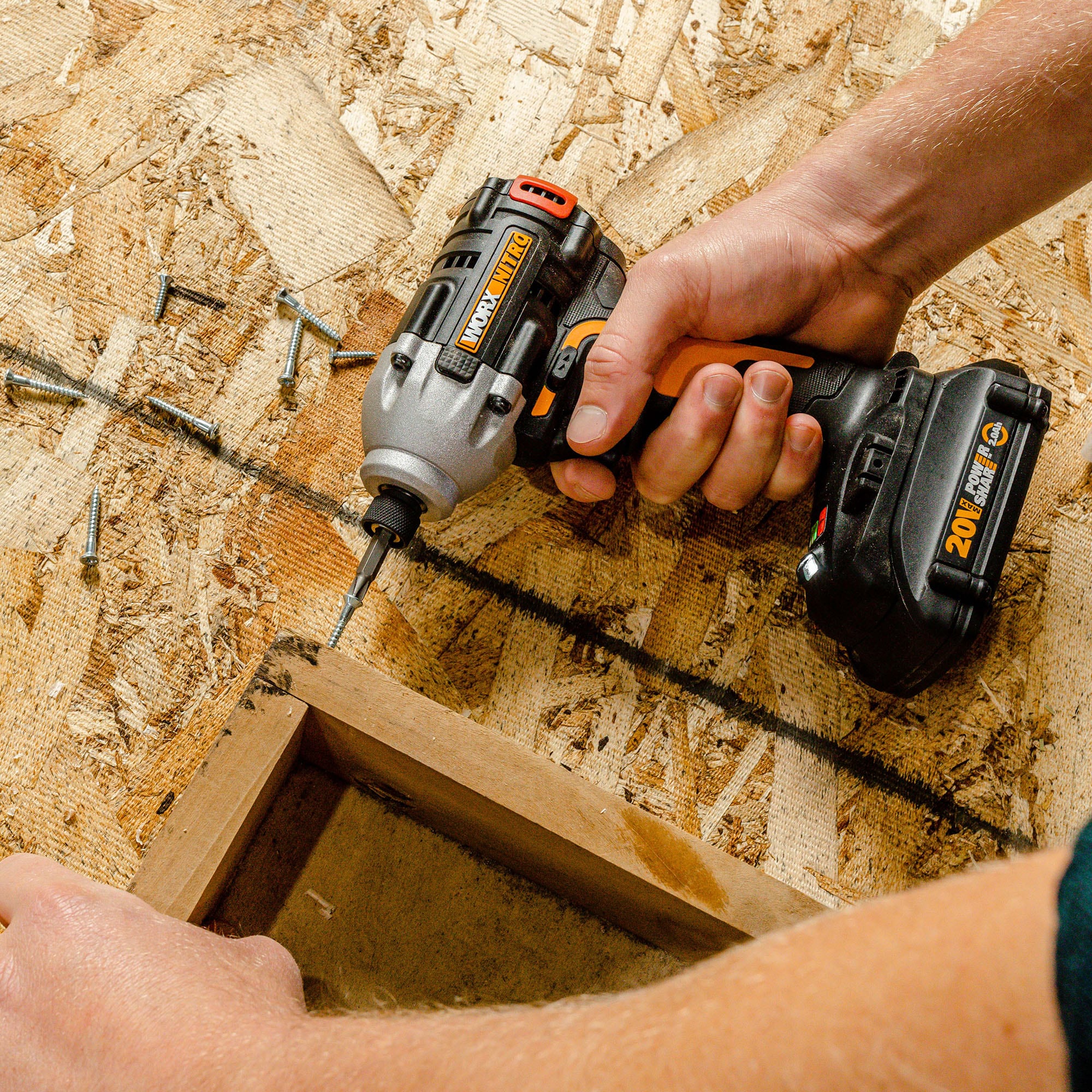 WORX Nitro 20-volt Max 1/2-in Brushless Cordless Drill (2 Li-ion Batteries  Included and Charger Included) in the Drills department at