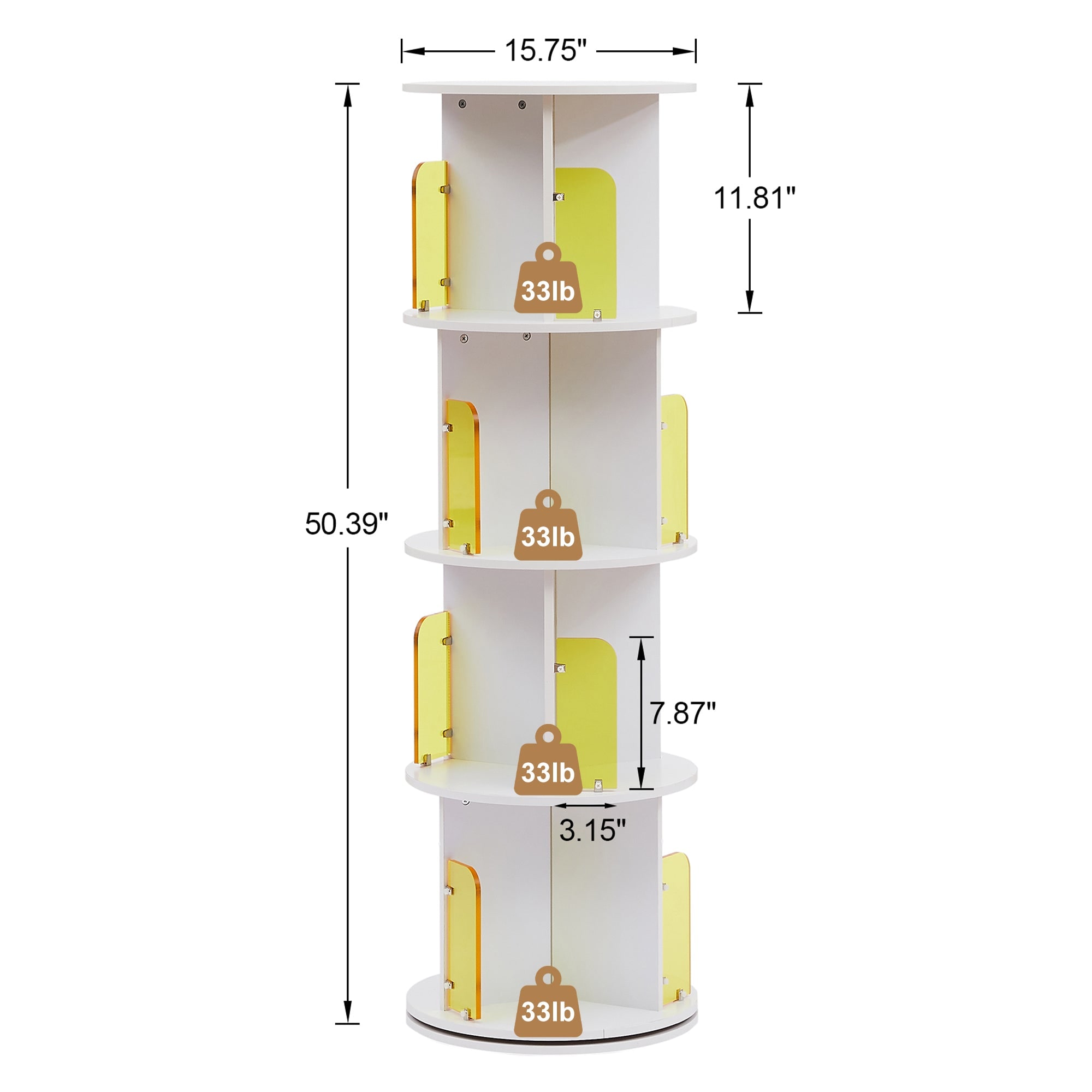 Vecelo LOE-B14-WHT bookcases - View #3