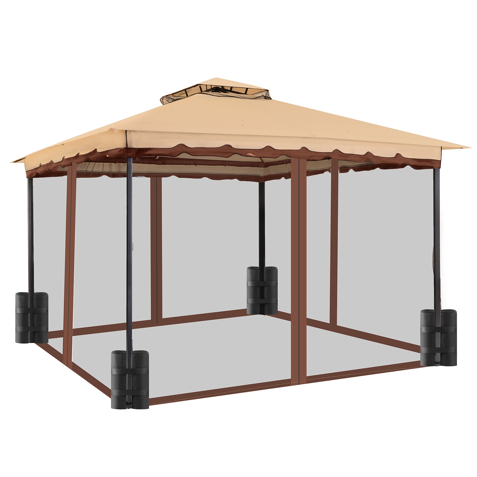 StarEcho ZP02-KHAKI Wood-Resin-Gazebos - View #2