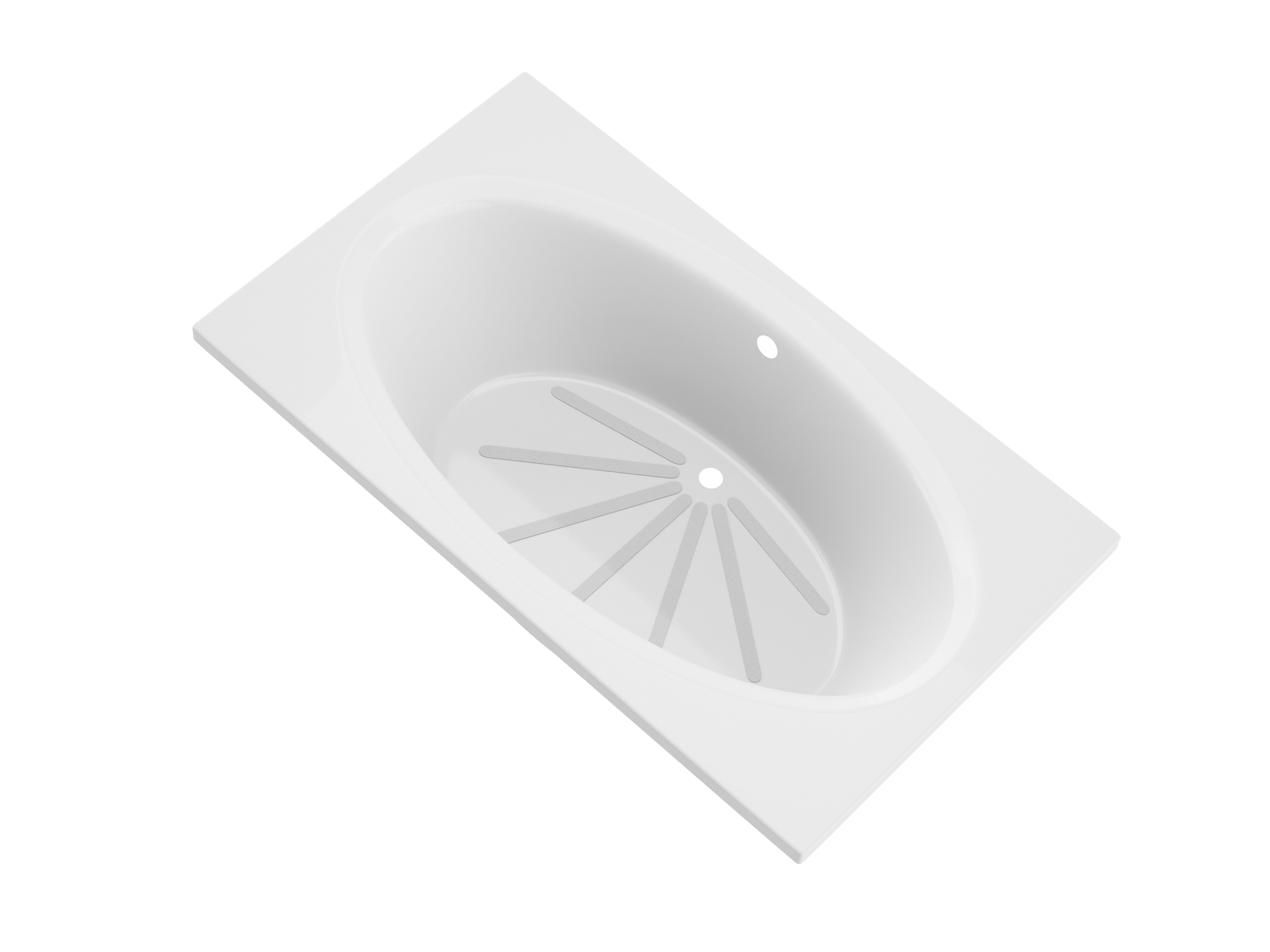 Partridge 41.375-in x 71.25-in White Acrylic Oval Drop-In Soaking Bathtub (Center Drain) | - Endurance LS4272VCS