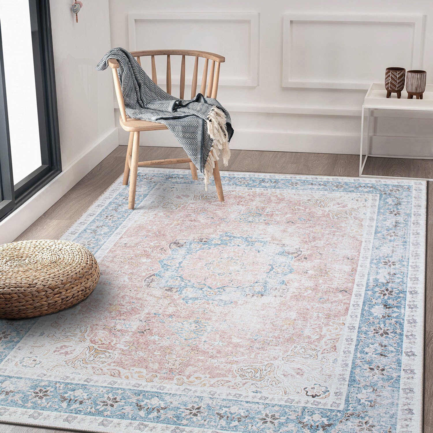 Boho Area Rug, 3' x 5' Machine Washable Rugs? 