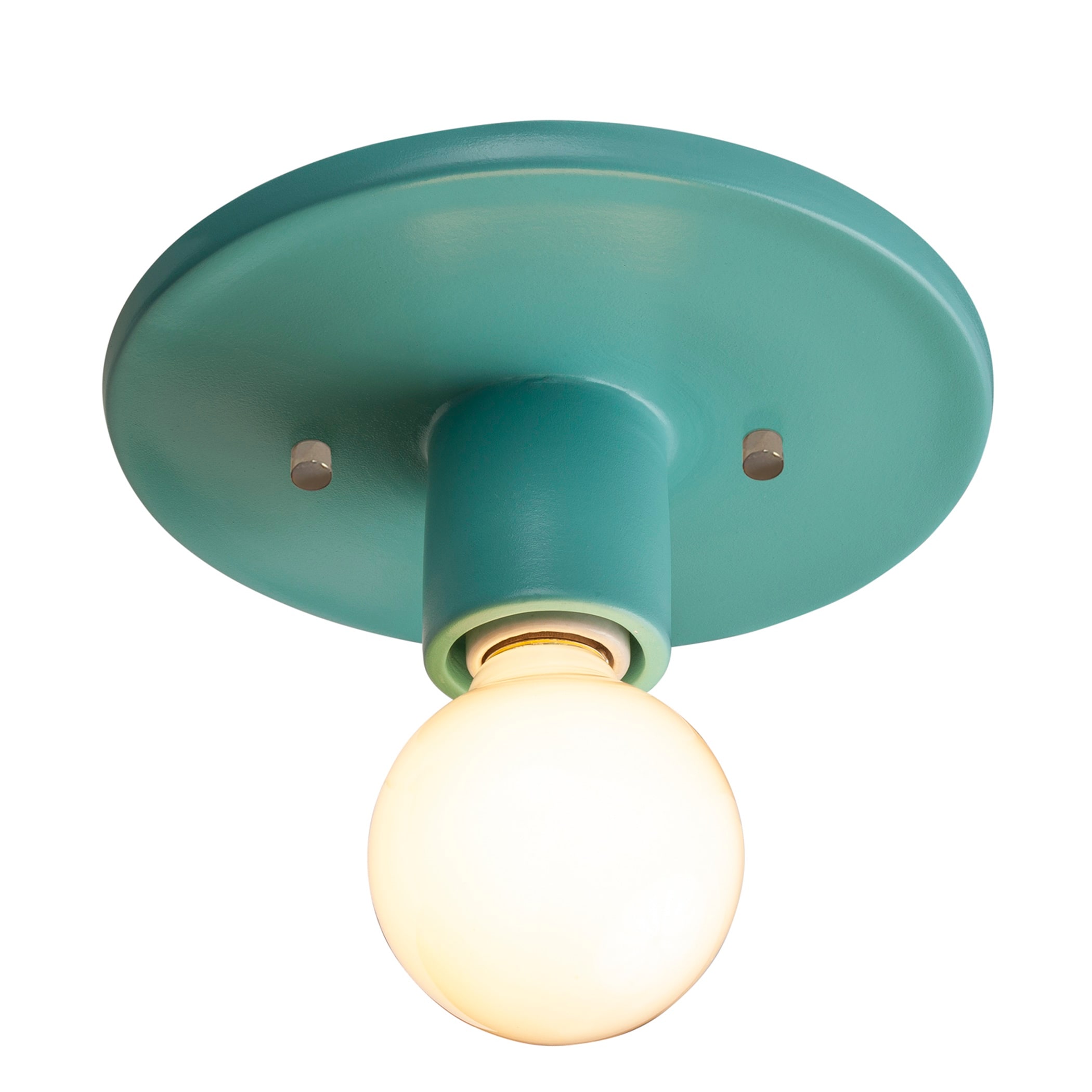 Justice Design Group CER-6275-RFPL Radiance Collection 1-Light Blue Flush Mount Light